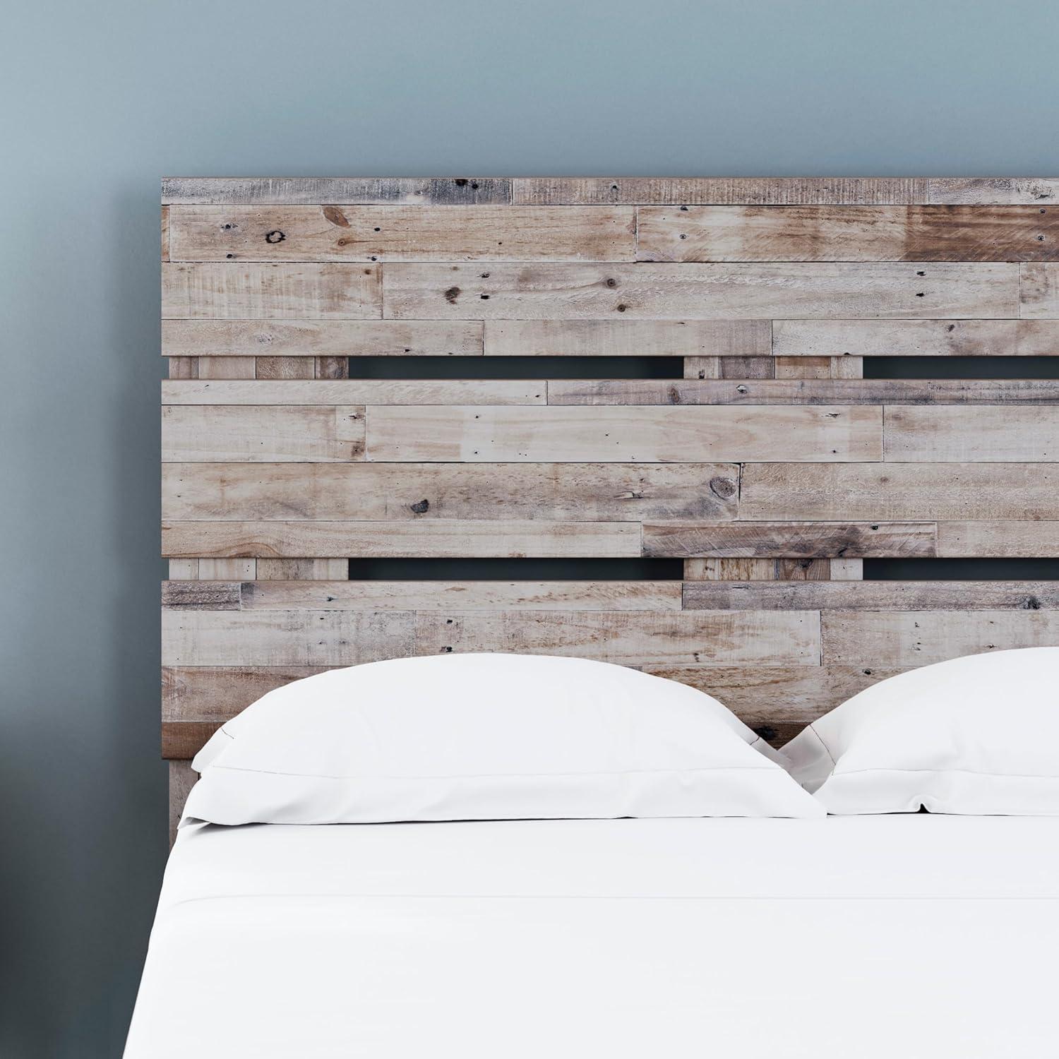 Full Neillsville Panel Headboard Whitewash: Beach Chic Urban Style - Signature Design by Ashley
