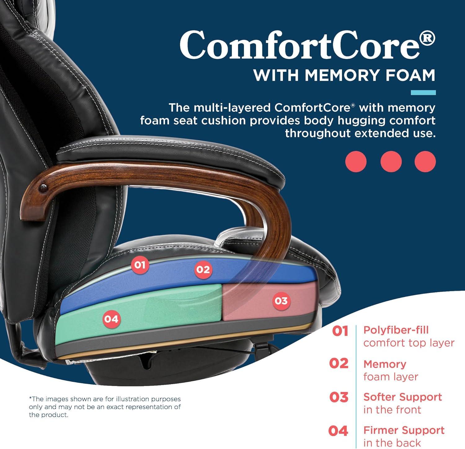 La-Z-Boy Trafford Big and Tall Executive Ergonomic Office Chair with AIR Lumbar Technology