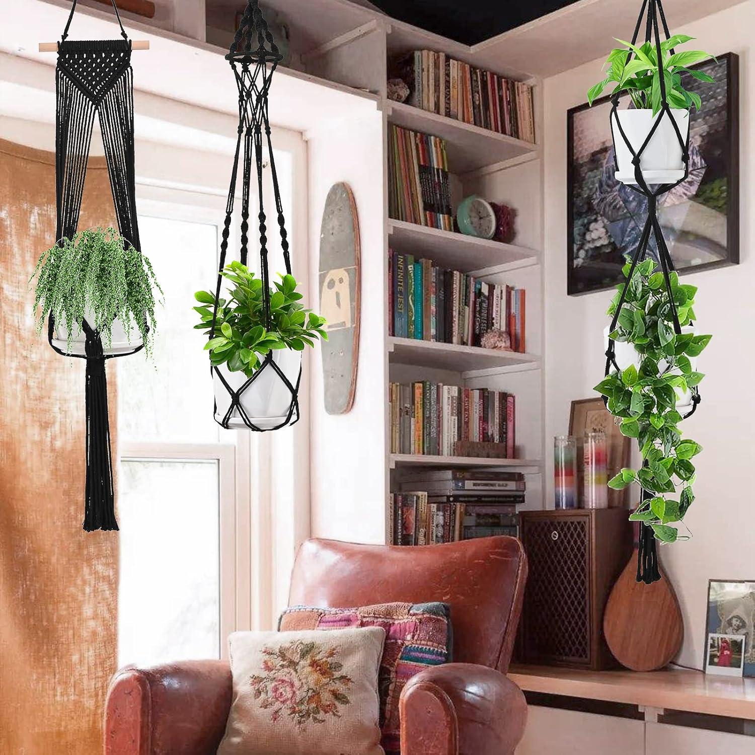 Plant Hangers, 6Pack Hanging for Indoor Plants W/Hangers Kit Handmade Macromay Plant Hangers Indoor Flower Pots
