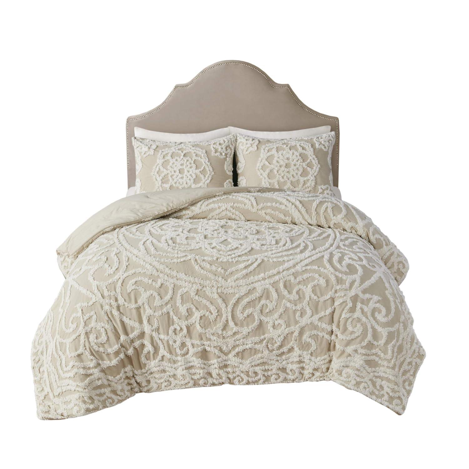 Laetitia Tufted Cotton Chenille Medallion Comforter Set