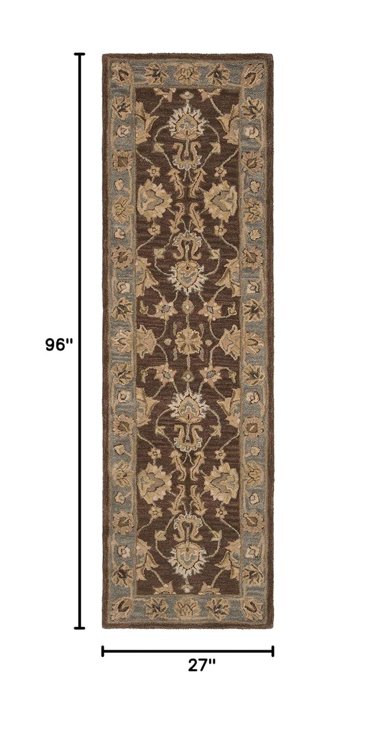 Heritage HG343 Handmade Runner Rug - 2'3"x8' - Brown/Blue - Safavieh