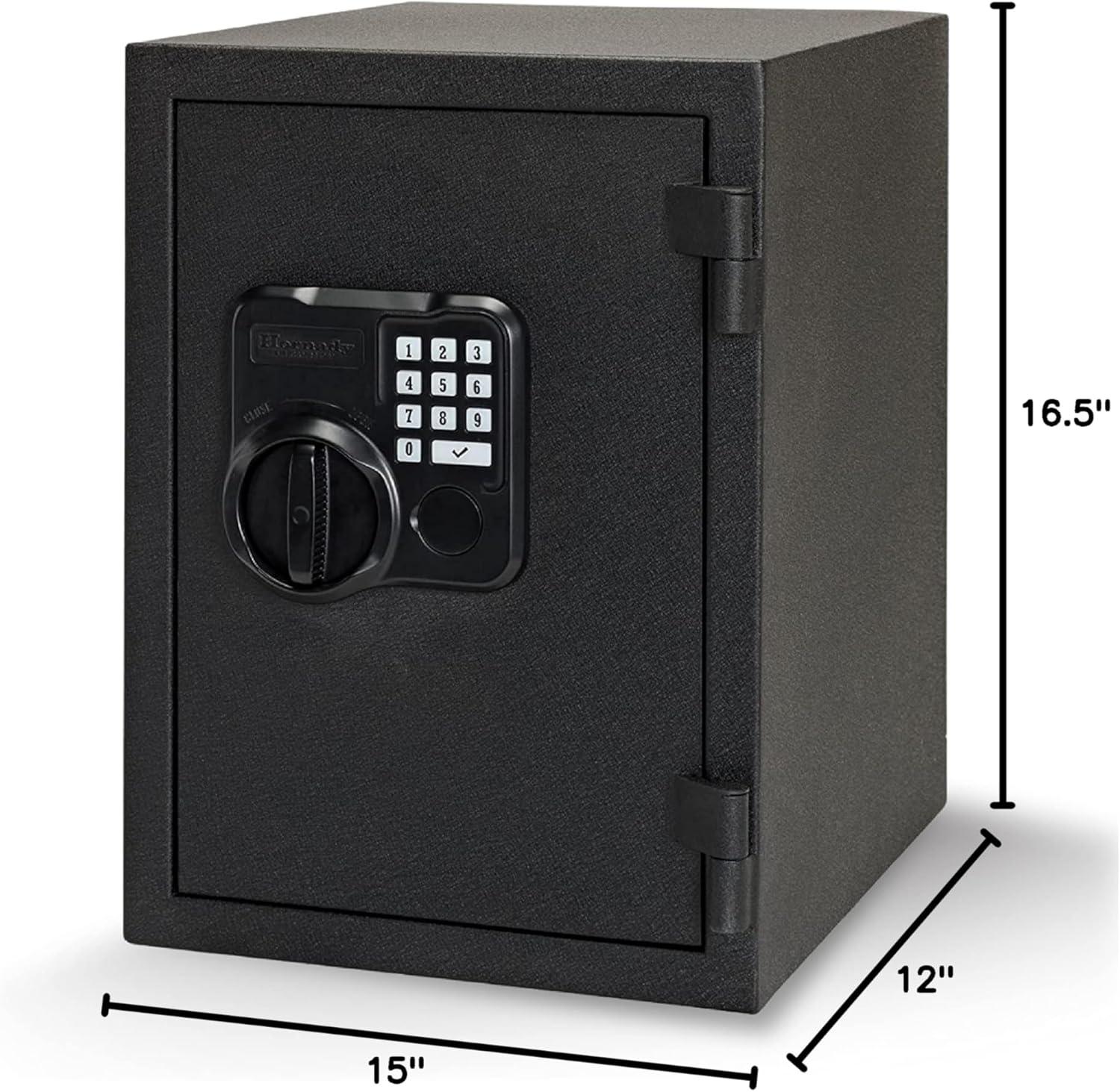 Black Fireproof Digital Keypad Safe with Interior Light