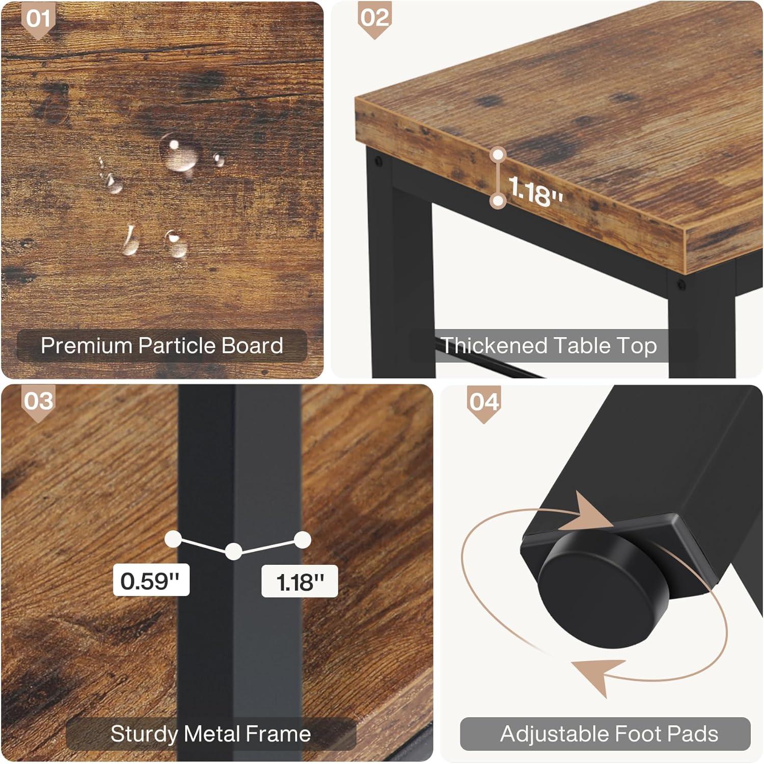 Tribesigns 55 Inches 3 Tiers TV Stand Console Long Sofa Table, Black