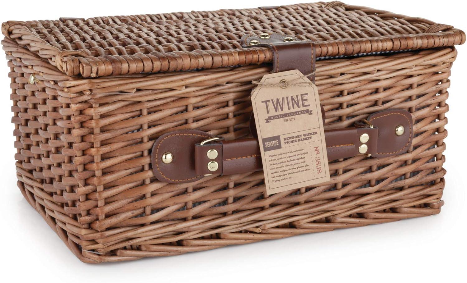 Seaside Newport Wicker Picnic Basket Set