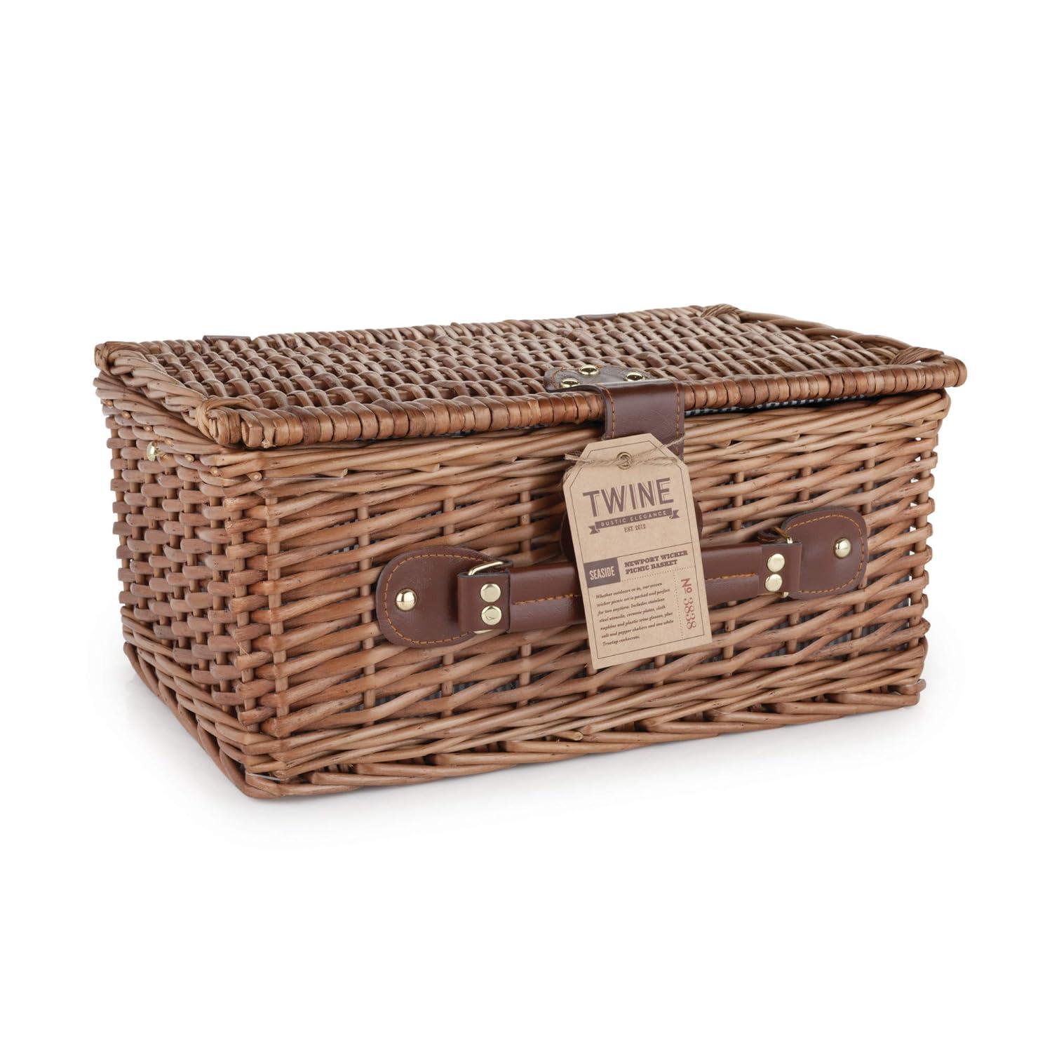 Seaside Newport Wicker Picnic Basket Set