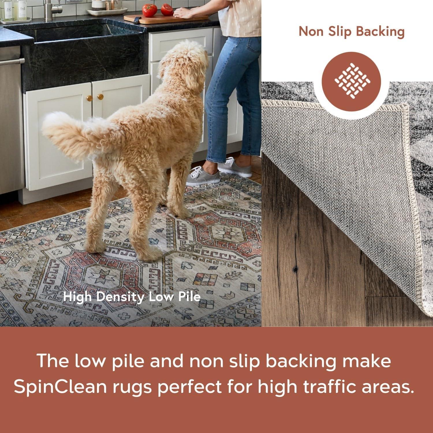 nuLOOM Trellis SpinClean Machine Washable Stain-Resistant Area Rug