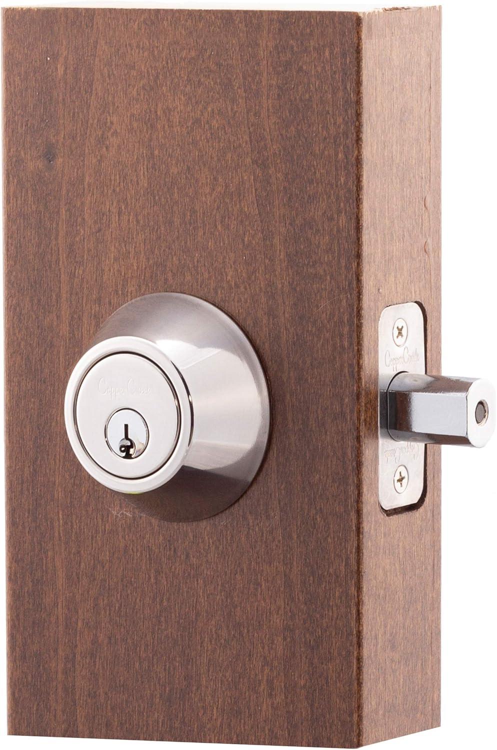 Polished Stainless Single Cylinder Deadbolt with Key Lock