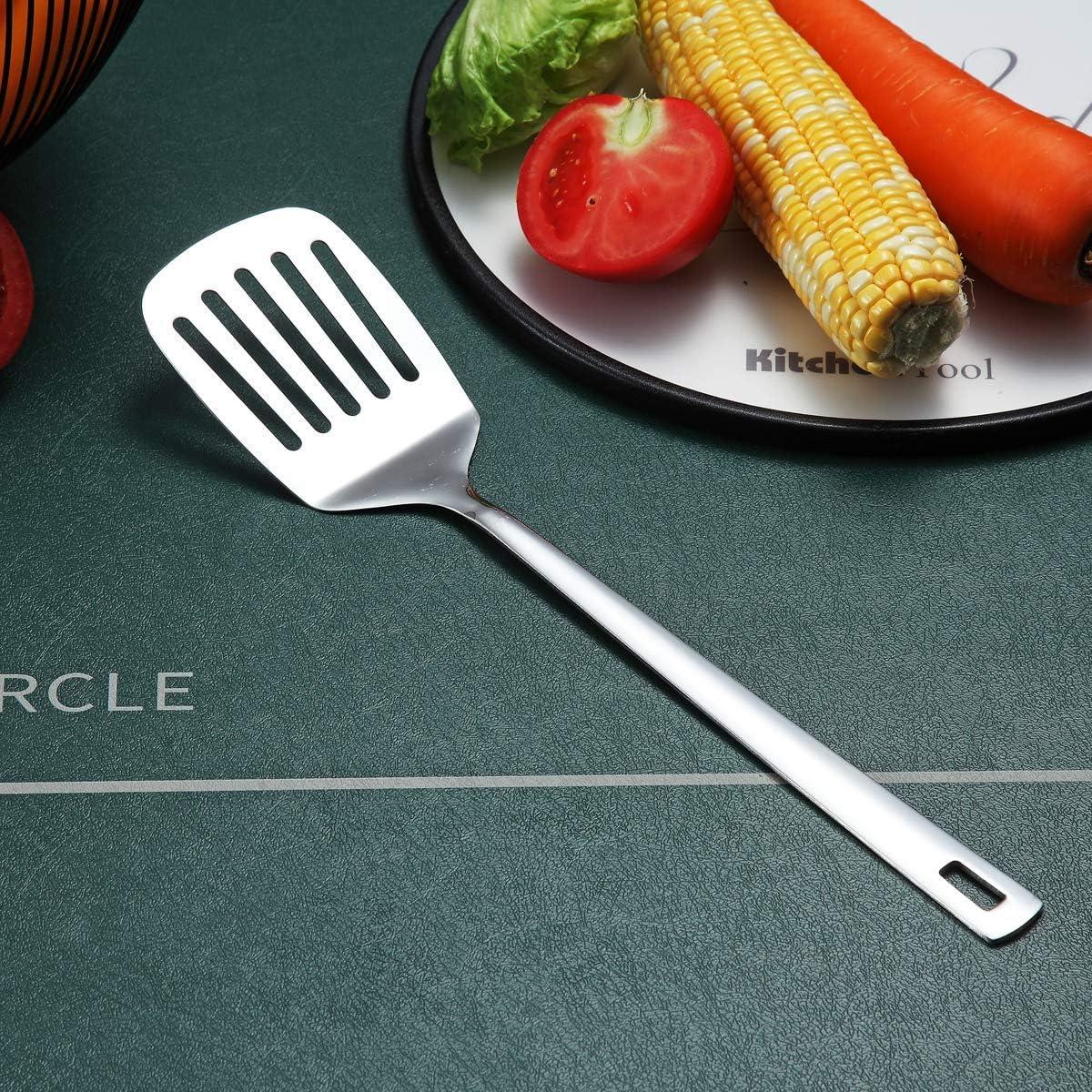 ReaNea Spatulas, Stainless Steel Slotted Turner, Metal Spatulas Turner for Cooking, Kitchen Barbecue Spatulas