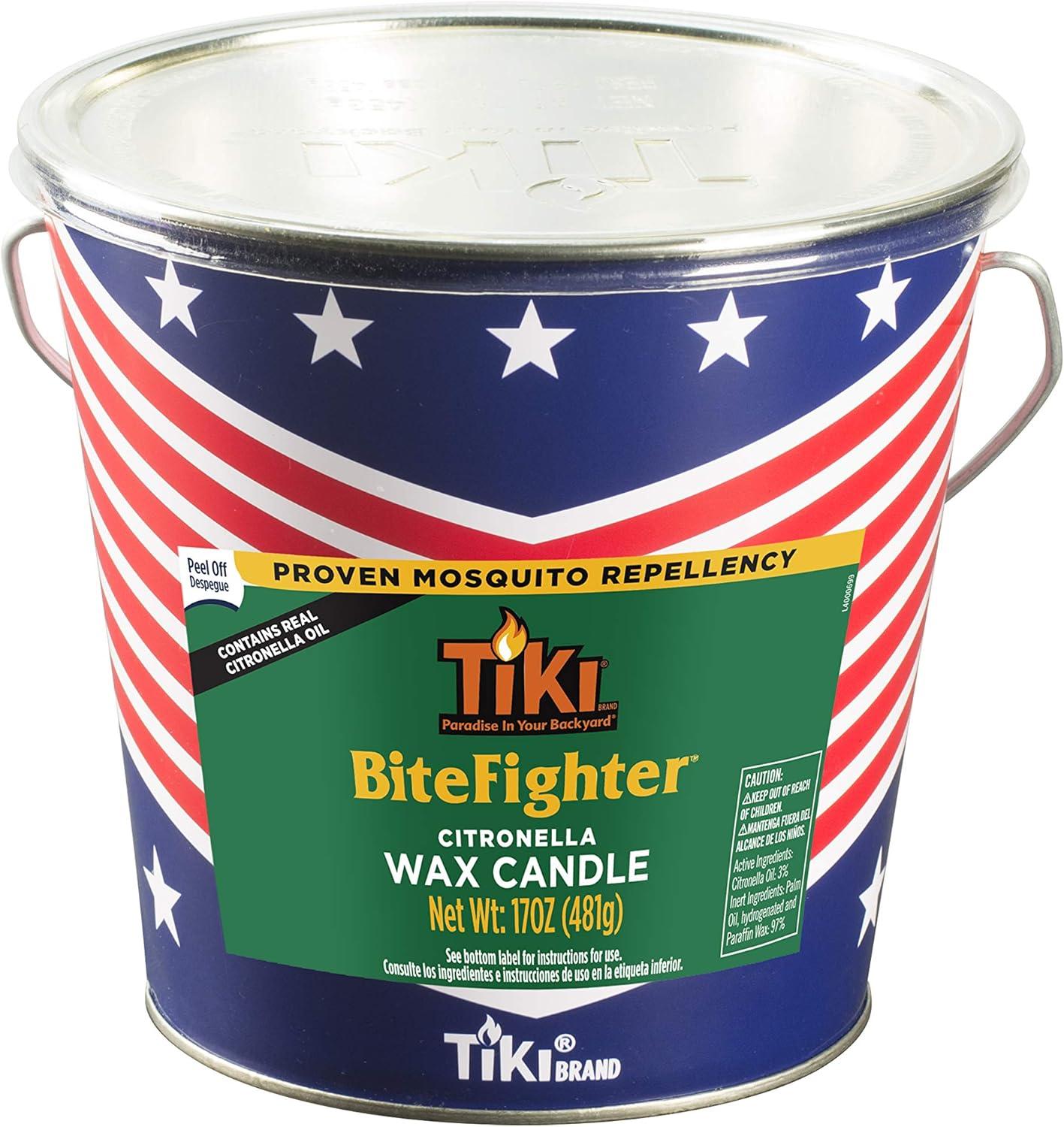 TIKI Brand BiteFighter Citronella Wax Candle Metal Bucket, 17 Ounce