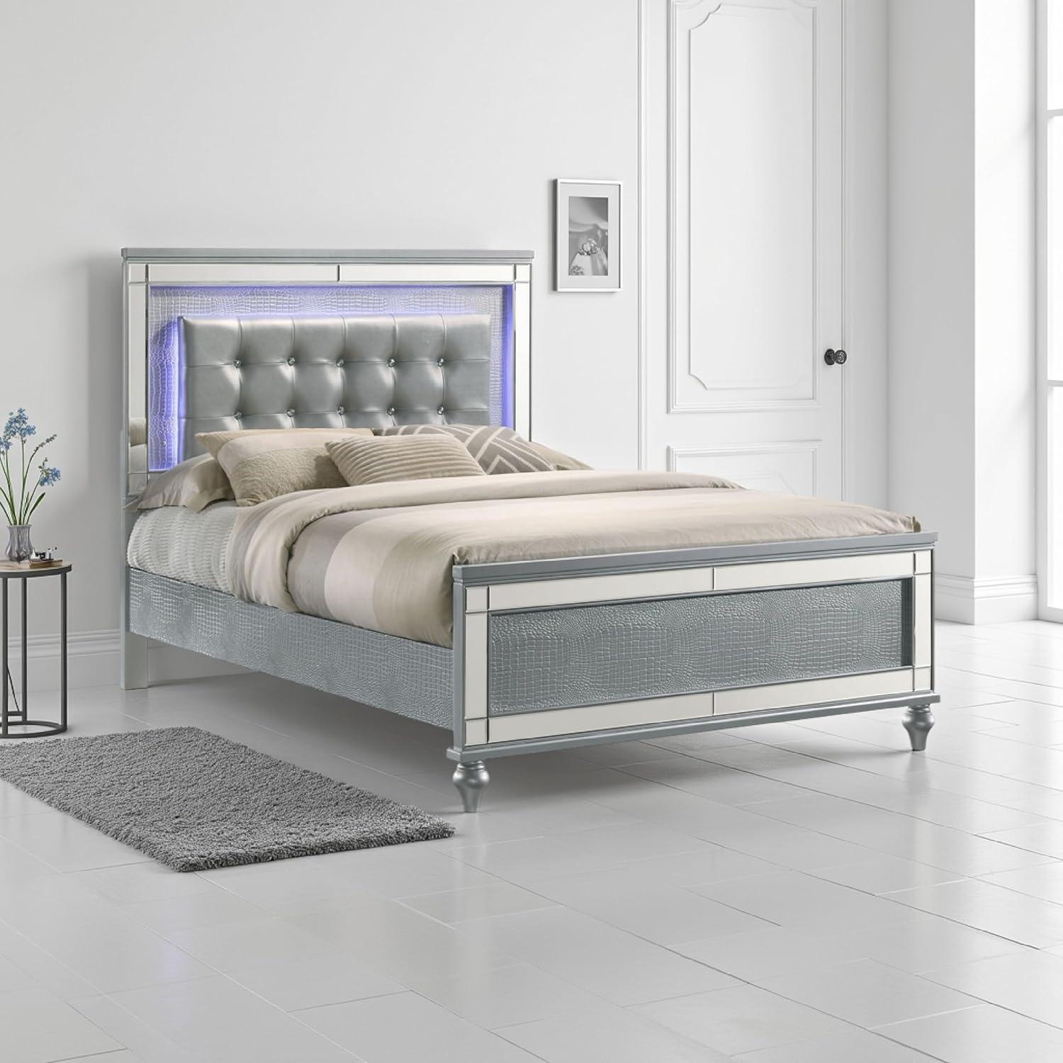 Benjara Lee Upholstered Platform Bed