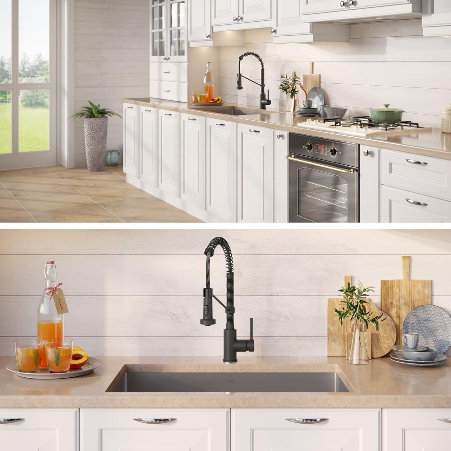 KRAUS 30-in Standart PRO Kitchen Sink Combo Set with Bolden Kitchen Faucet and Soap Dispenser