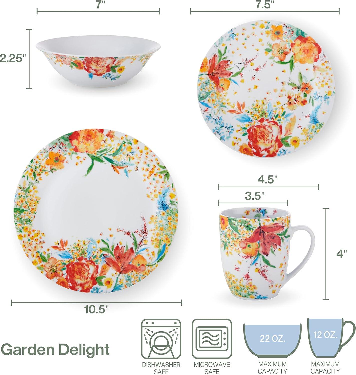 Fitz and Floyd Fitz and Floyd Garden Delight 32-Piece Porcelain Dinnerware Set, Service for 8