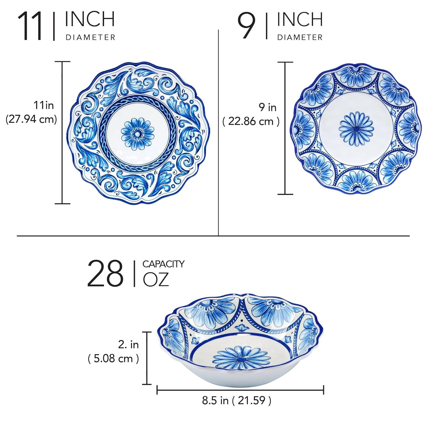 Veranda Melamine 12 pc Dinnerware Set