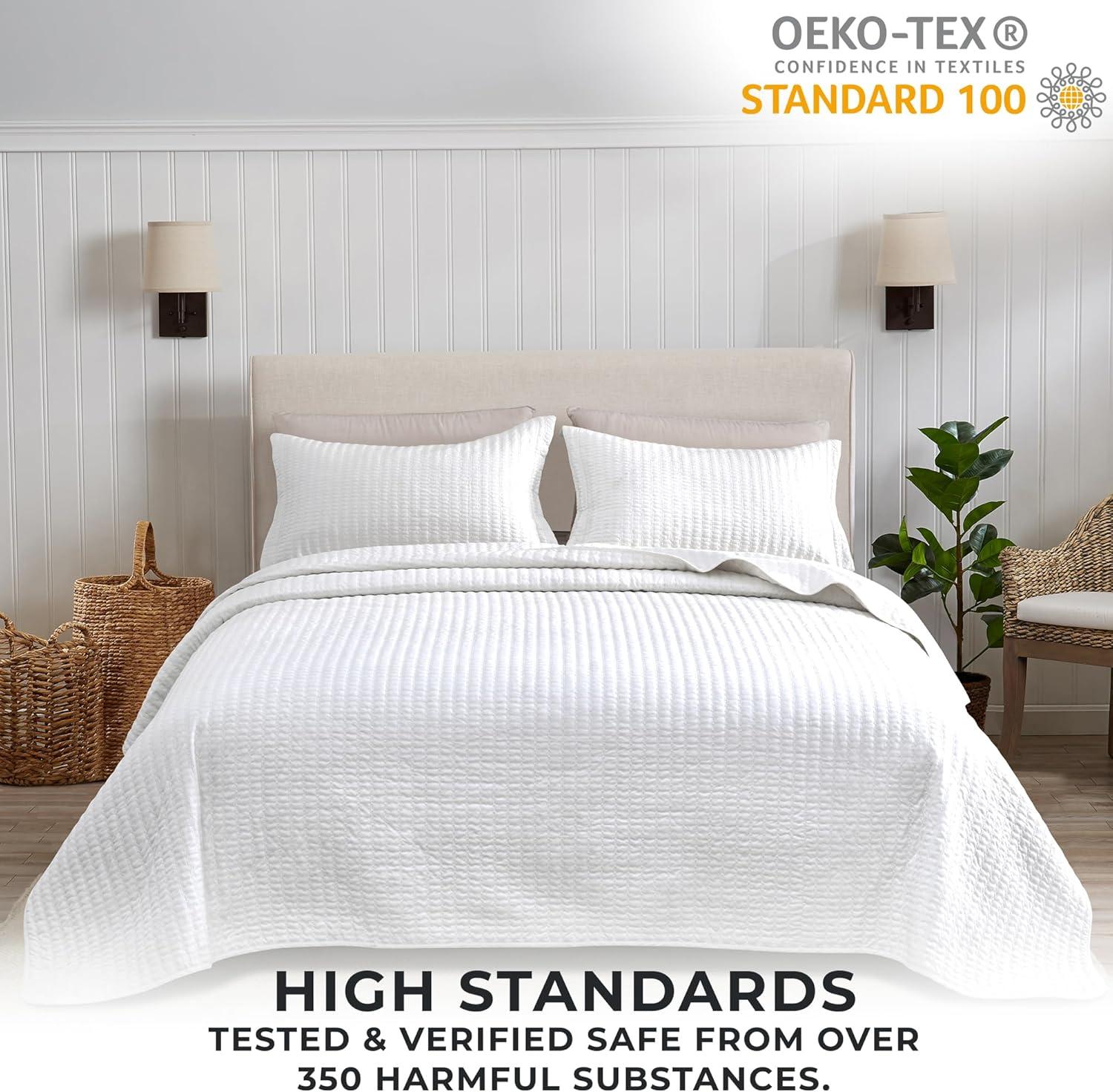 FreshFolds Modern & Contemporary Stripe Stitched Quilt Set with Shams