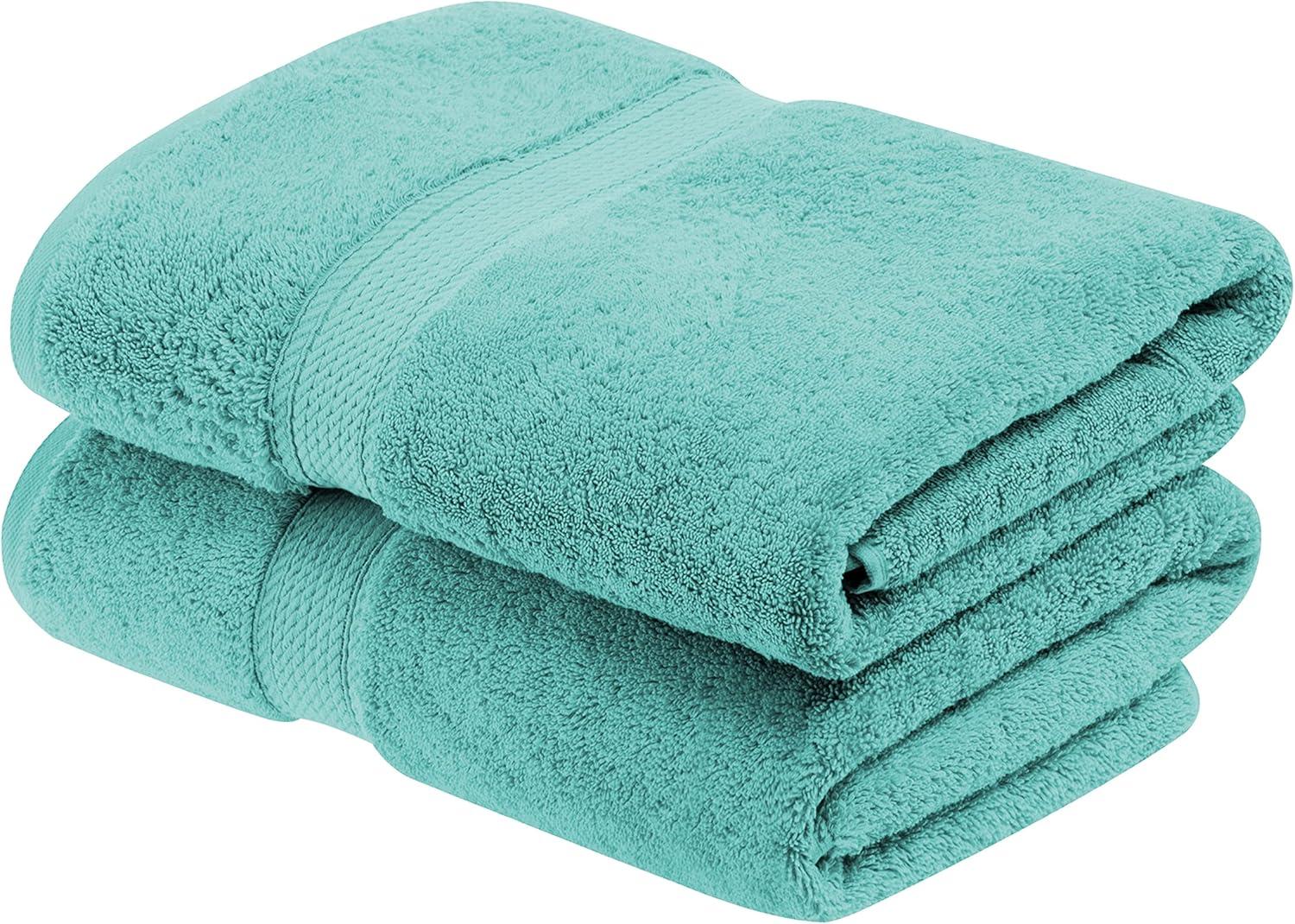 Superior Egyptian Cotton Heavyweight Bath Towel Set of 2, Turquoise