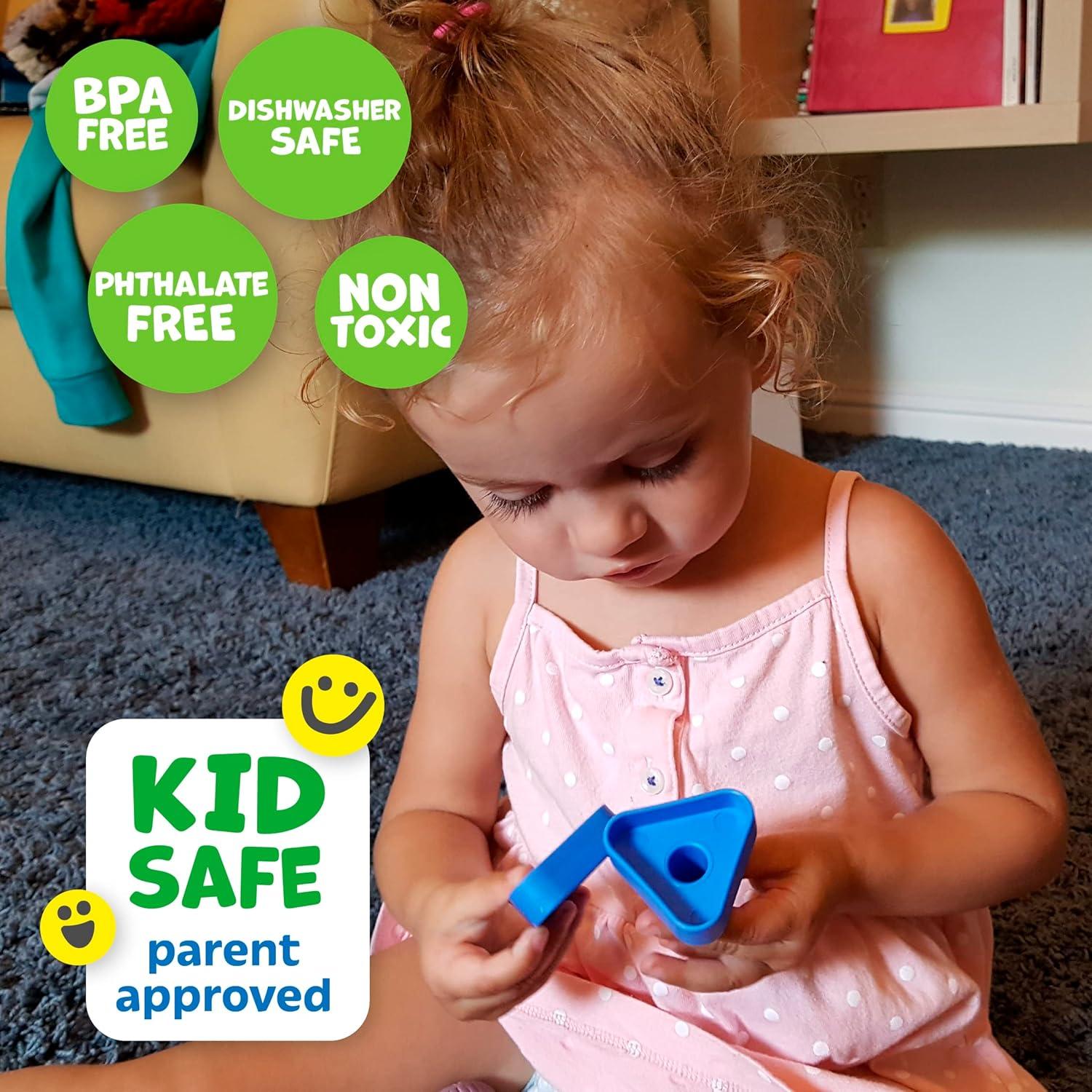 Skoolzy Nuts and Bolts 24 Piece Toy_Building_Block Set Sensory Occupational Therapy STEM for Baby Toddler Toys & Kids, Includes eBook