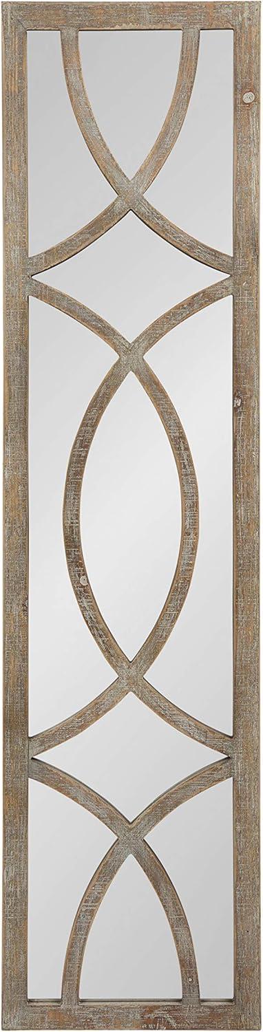 12" x 47" Tolland Wood Panel Wall Mirror Brown - Kate and Laurel