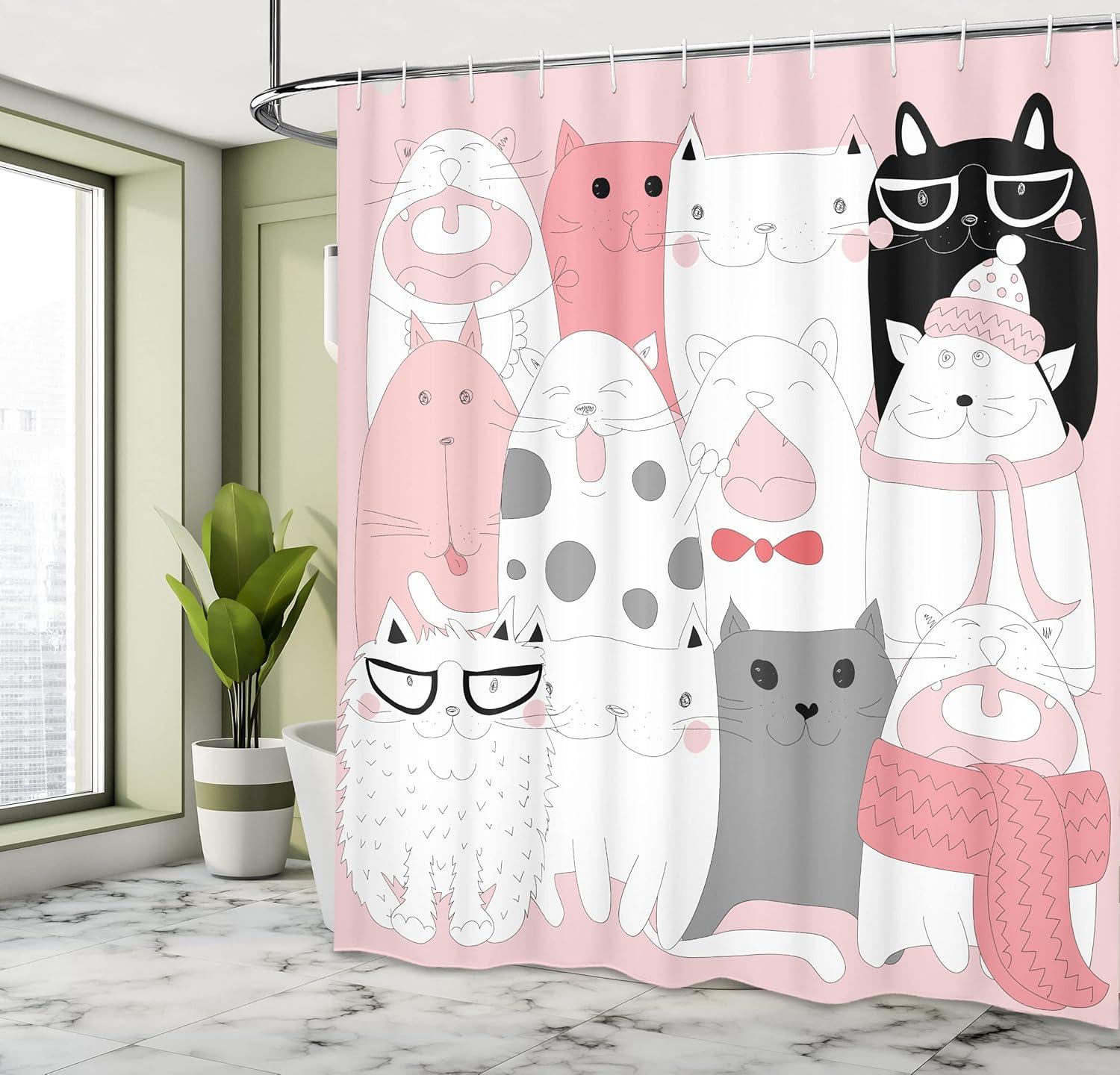 Shower Curtain with Hooks Included