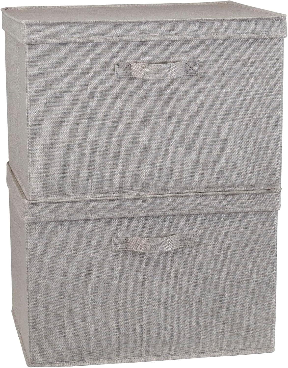 Household Essentials Household Essentials Wide Storage Box Fabric Bin (Set of 2)