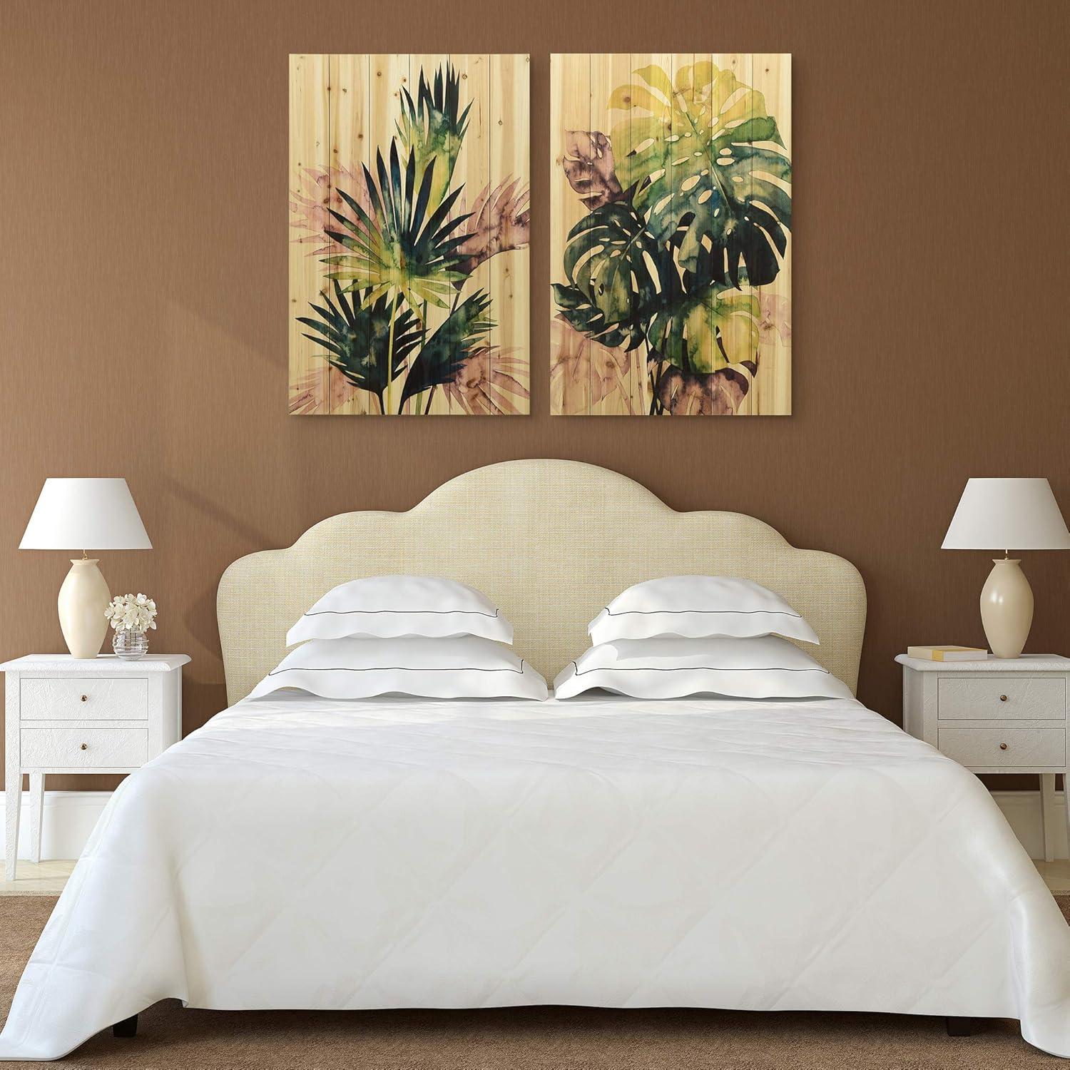 Twilight Palms Multicolor Fir Wood Wall Art Print