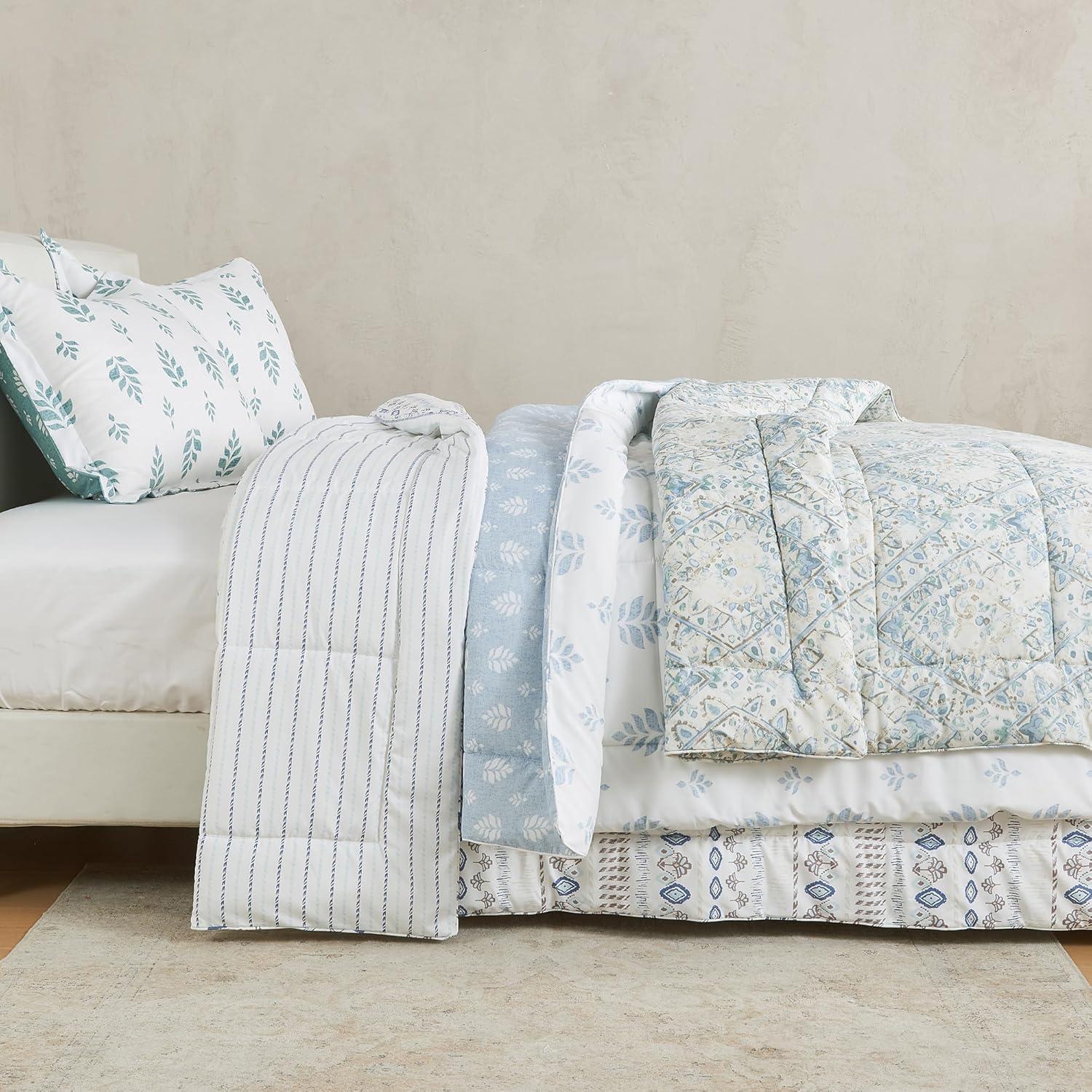 FreshFolds Reversible Microfiber Comforter Set with Shams
