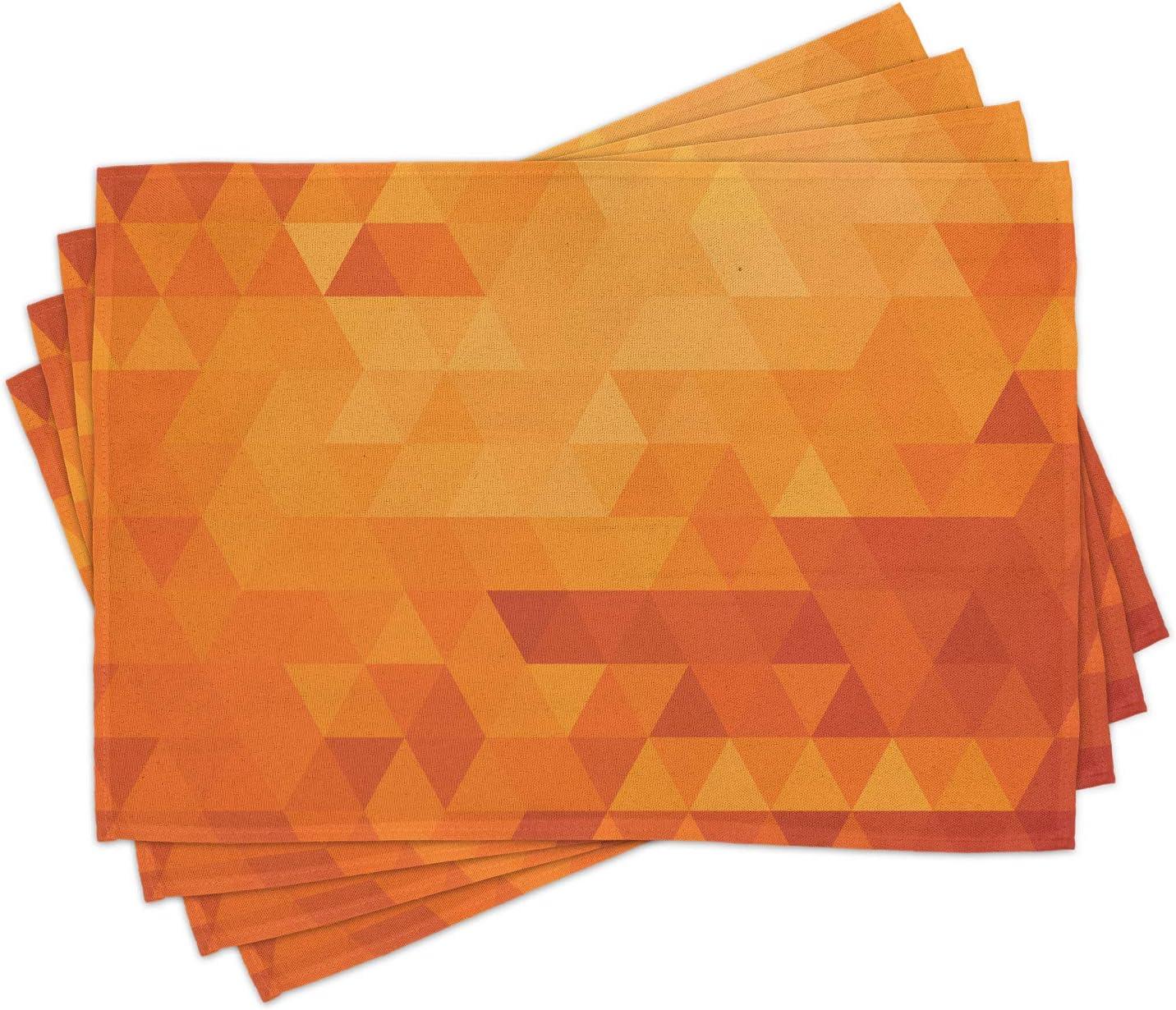 Ambesonne Burnt Orange Place Mats Set of 4, Shapes and Patterns, Standard Size, Burnt Orange