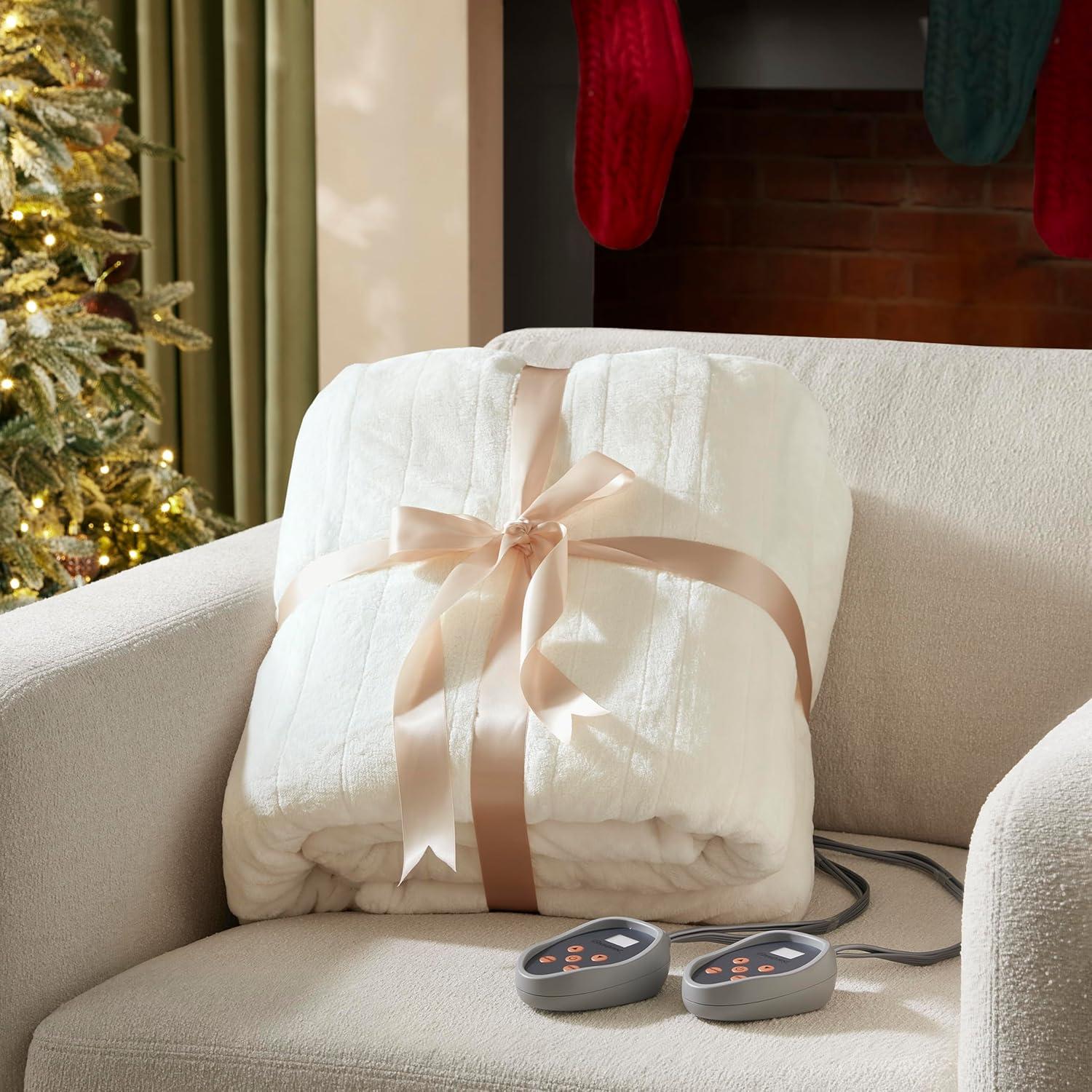 Beautyrest Heated Blanket, Electric Blanket, Soft, Warm, Reversible Plush - Sherpa Heating Blanket with 20 Heat Settings, 1-10 hrs Timer Auto Shut Off, Machine Washable, King (90 inx100 in), Ivory