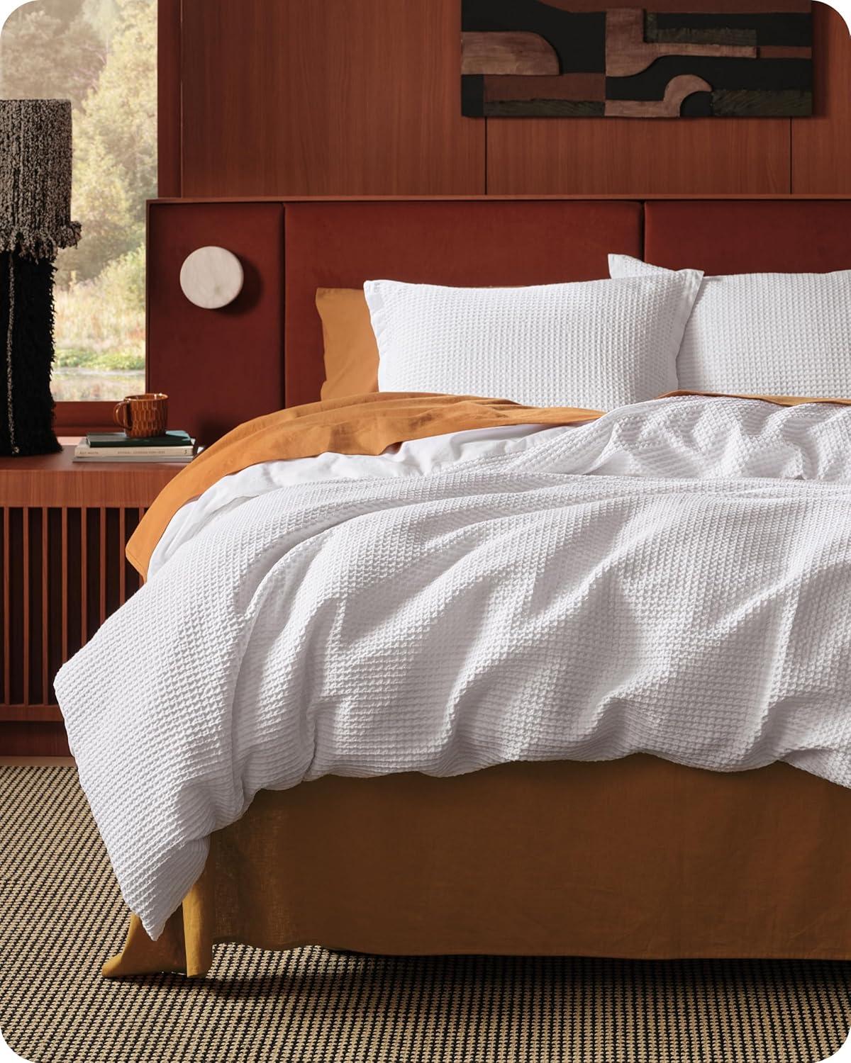 Bedsure Essential Bedsure Cotton Duvet Cover Set - 100% Cotton Waffle Weave Coconut Duvet Cover GentleSoft™️