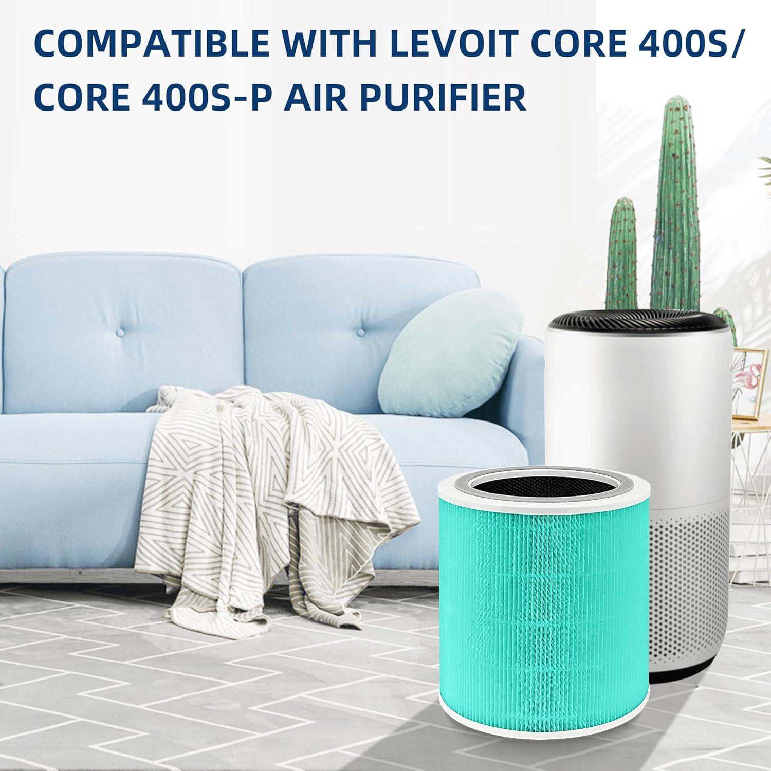 Levoit PlasmaPro 400S Replacement Filter: True HEPA, Captures Odors, Mold, Dust, Pet Dander, Compatible with Levoit Air Purifiers