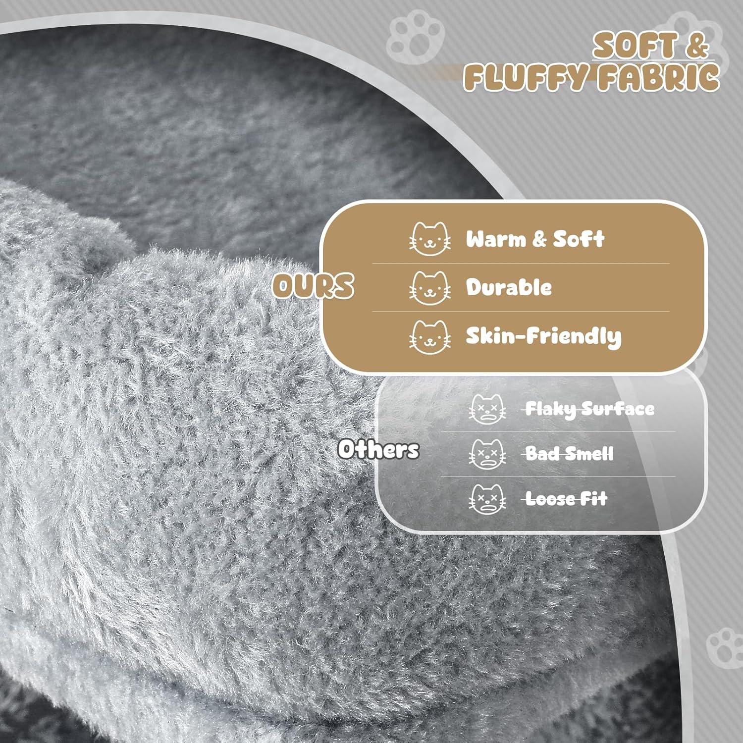 Magshion 34-in Cat Tree & Kittens Play House, Double Level Plush Cat Condo for Indoor Cats, Light Gray