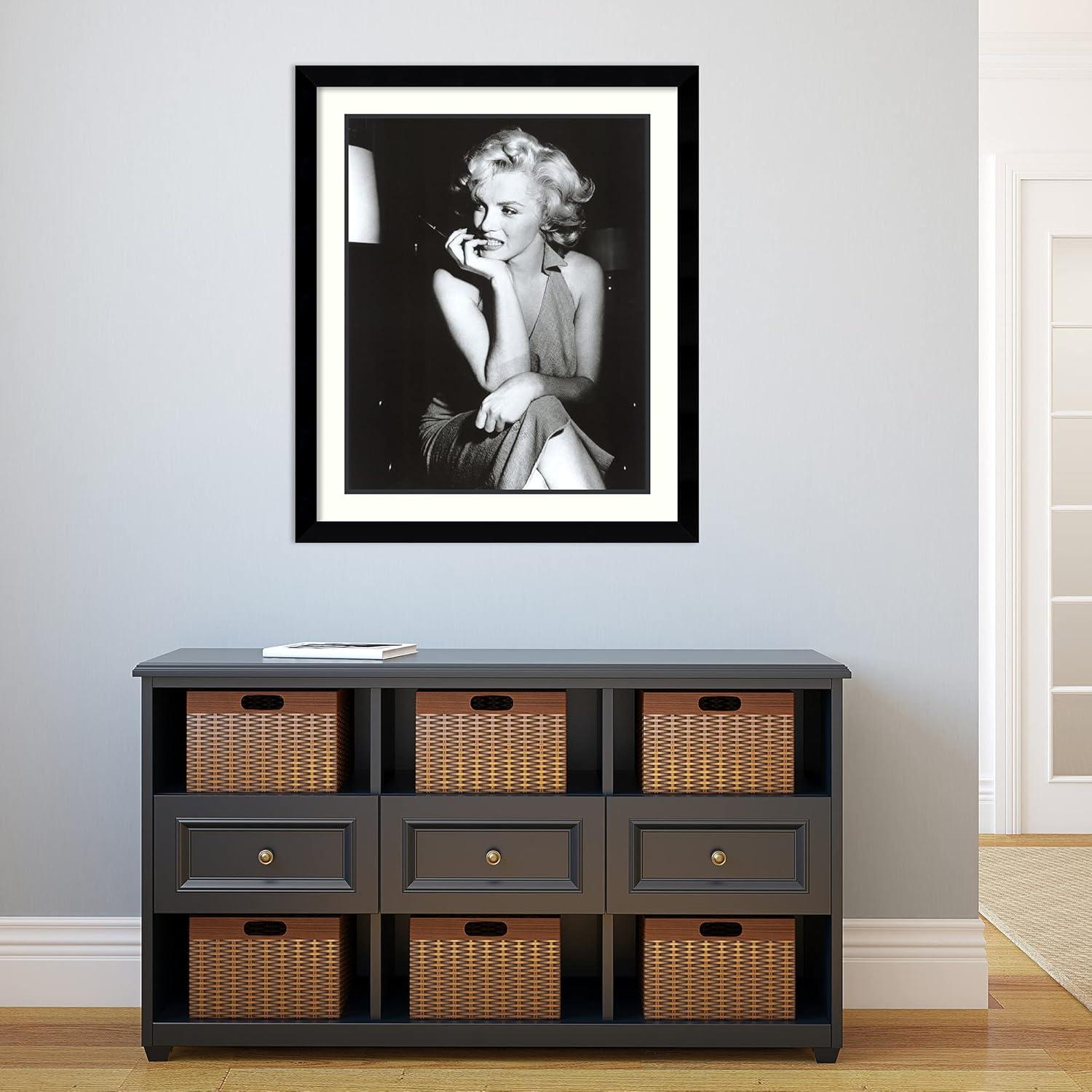 Marilyn Monroe Black and White Framed Wall Art, 30 x 35"