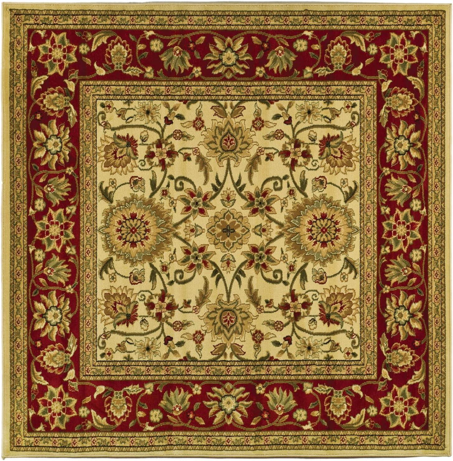 Lyndhurst LNH212 Power Loomed Area Rug - Ivory/Red - 6'x6' - Safavieh