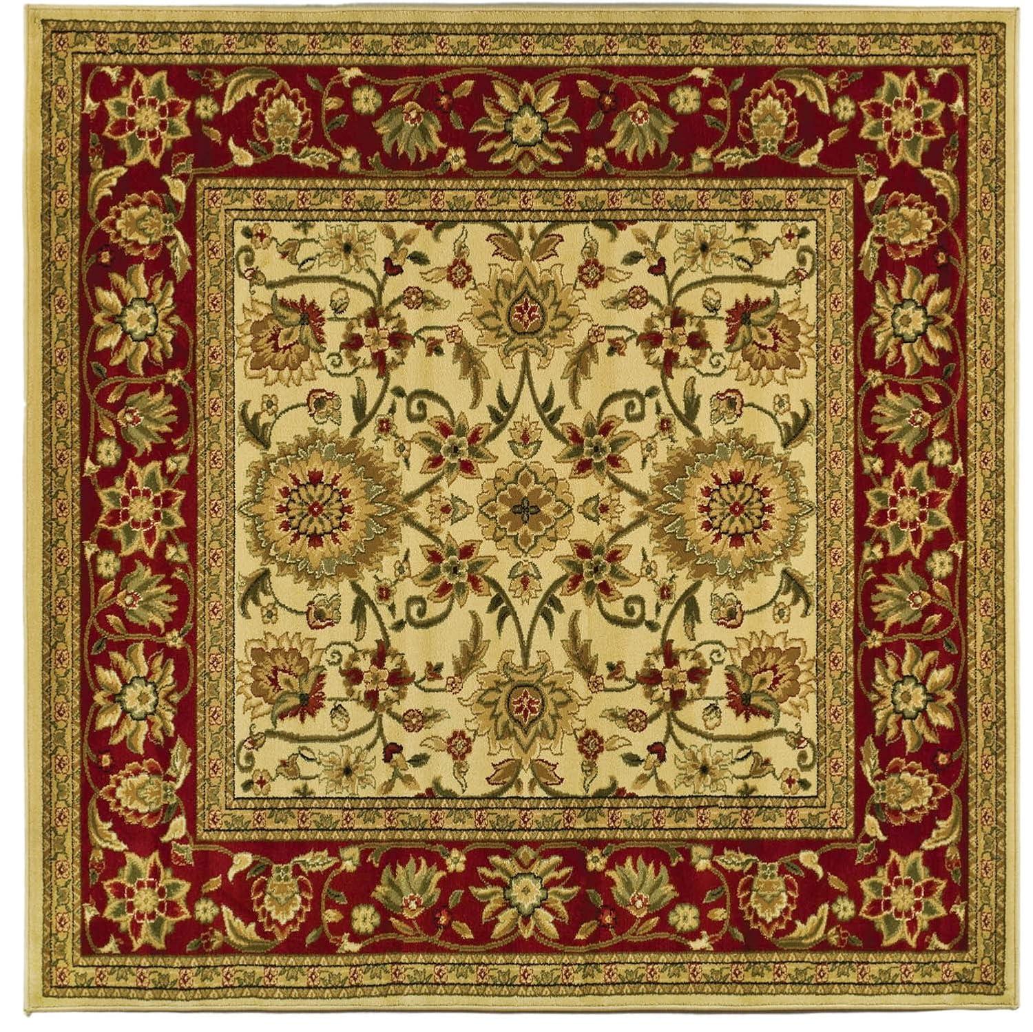 Lyndhurst LNH212 Power Loomed Area Rug - Ivory/Red - 6'x6' - Safavieh