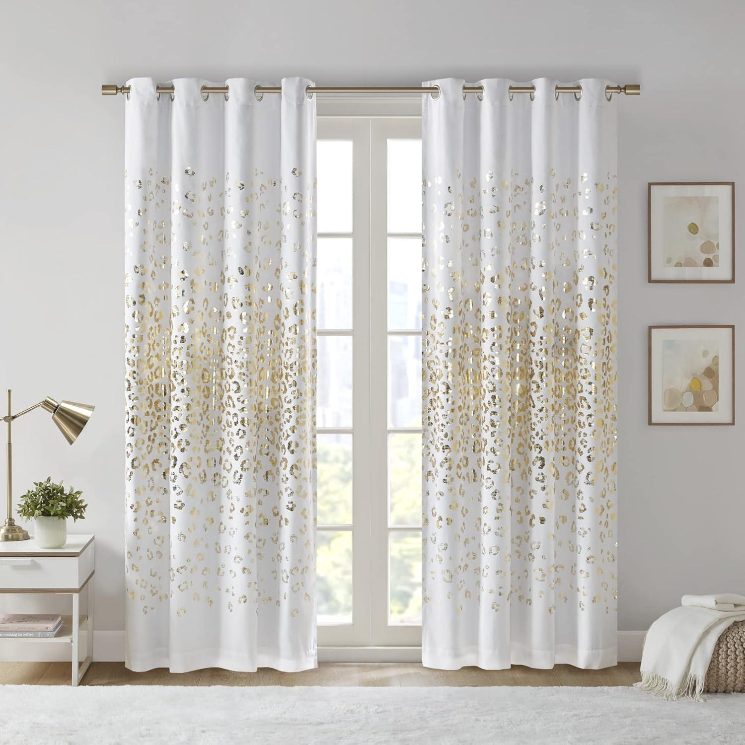 510 Design Lillie Grommet Top Metallic Animal Printed Total Blackout Singel Curtain