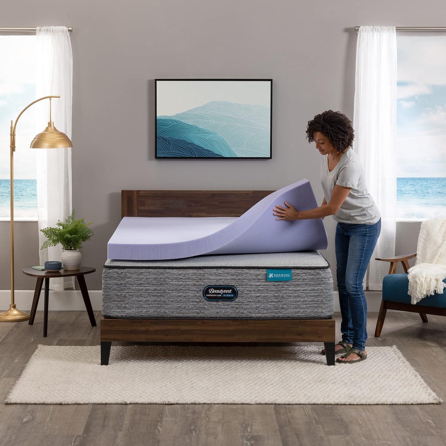 Beautyrest 4" Aloe Gel Bead Pressure Relieving Memory Foam Mattress Topper, Full