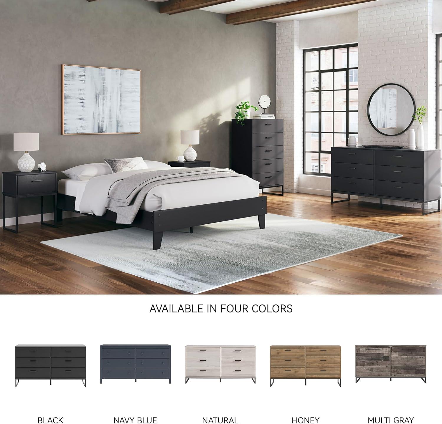 Signature Design by Ashley Socalle 6 Drawer Dresser, Black