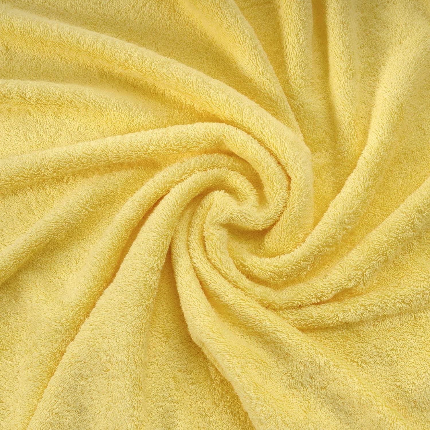 Qute Home Luxury 2 Piece Cotton Bath Towel Set, Yellow