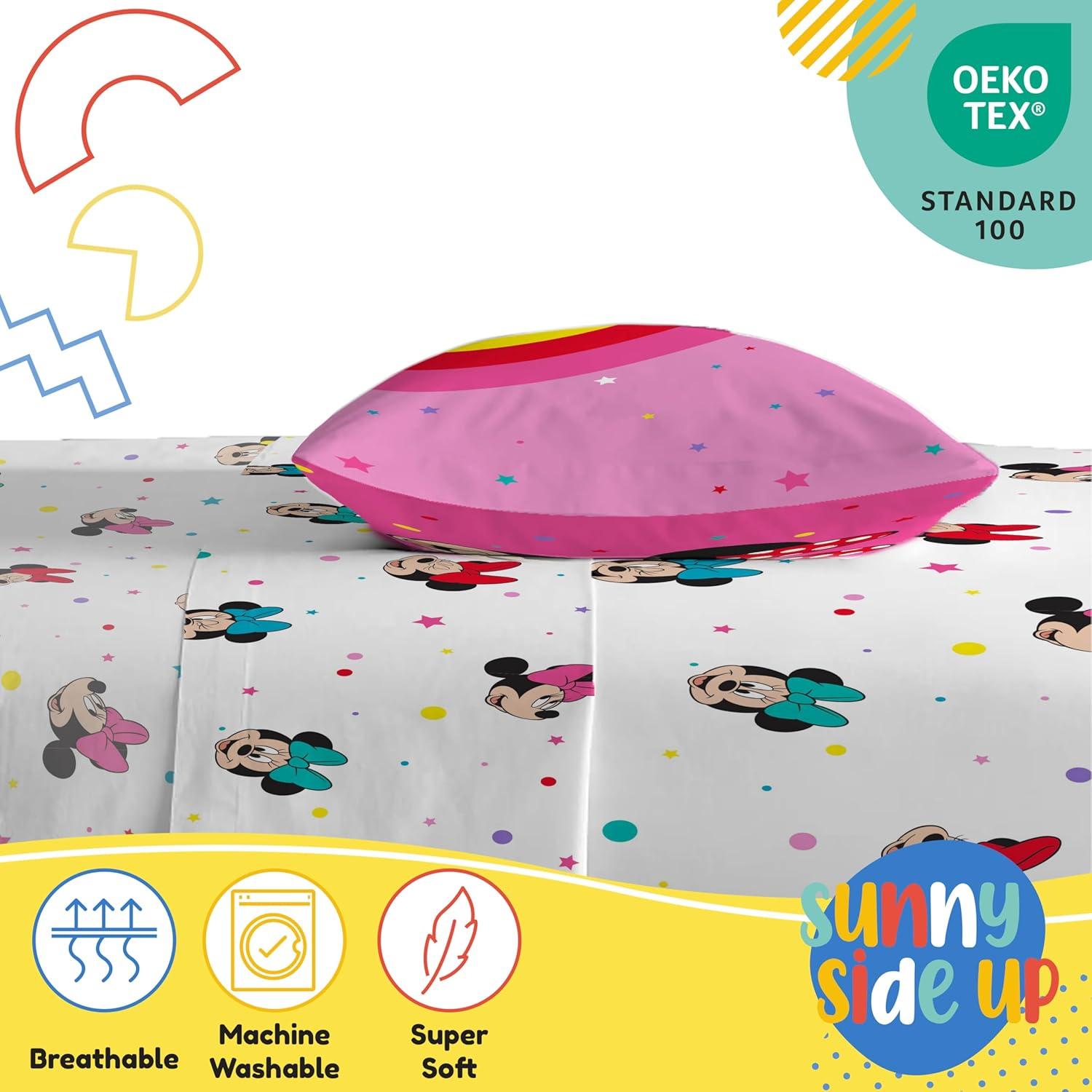 Sunny Side Up Disney Minnie Mouse Rainbow Dots Sheet Set