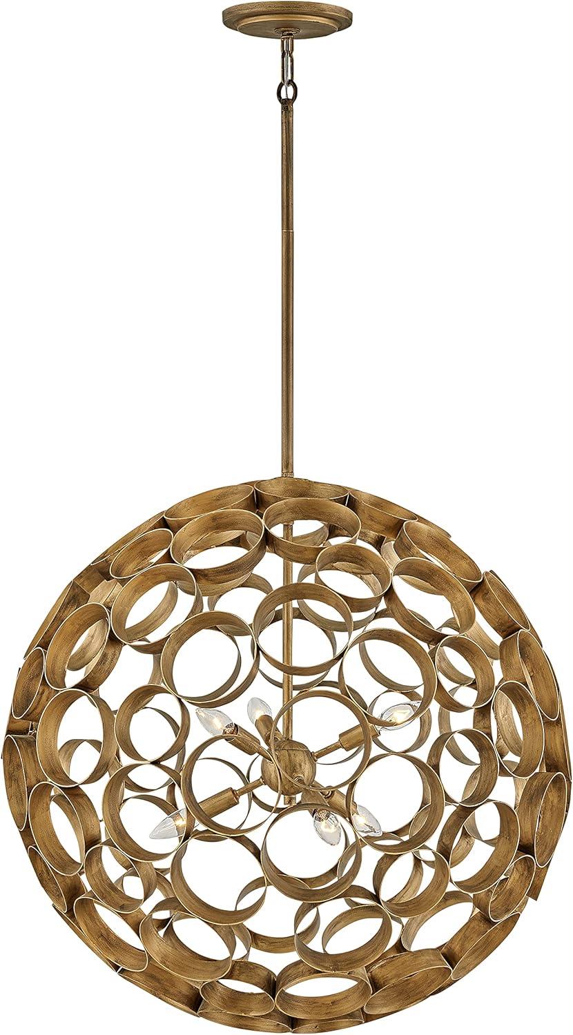 Centric 6 - Light Fabric Globe Chandelier