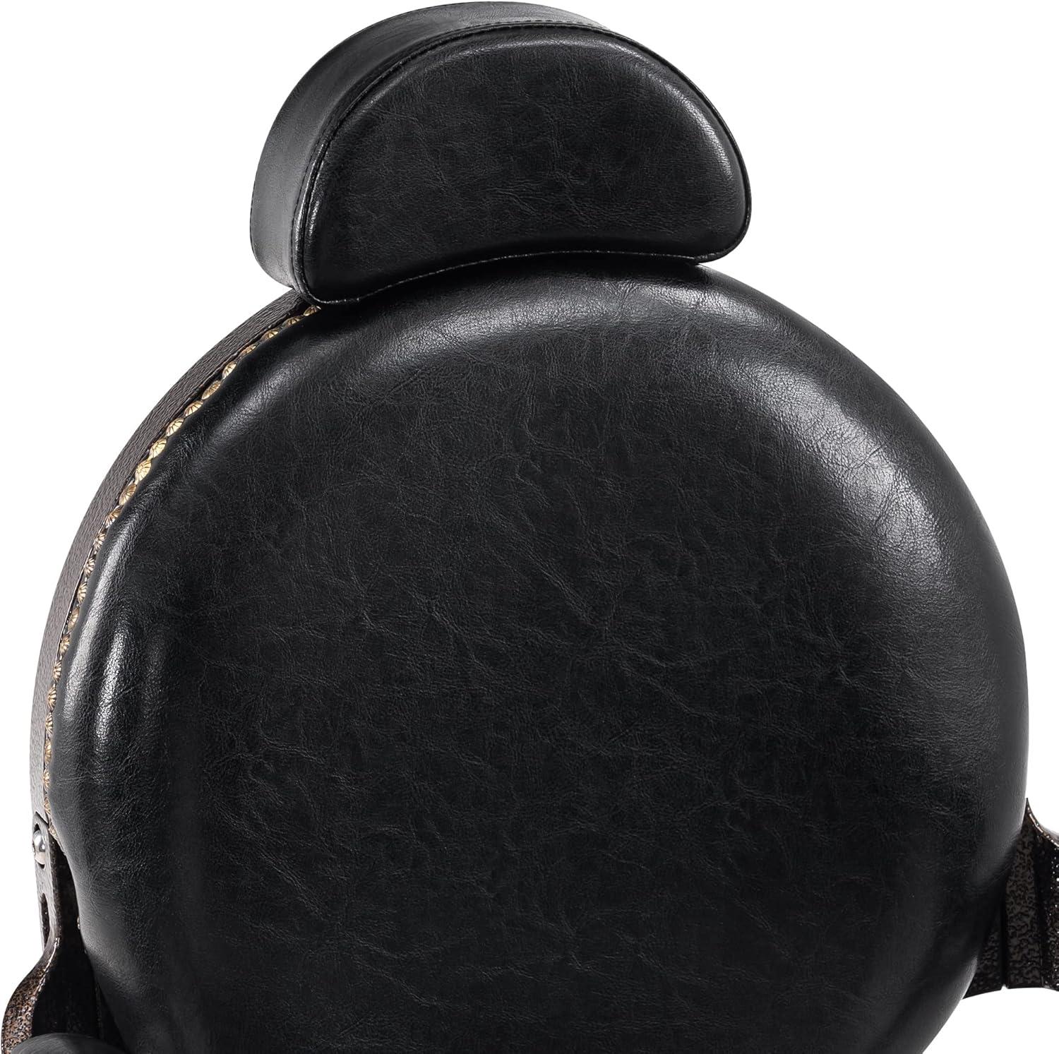 BarberPub Heavy Duty Vintage Barber Chair,  Salon Chair with Metal Frame