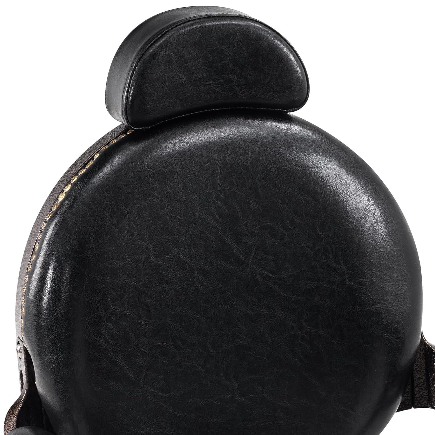 BarberPub Heavy Duty Vintage Barber Chair,  Salon Chair with Metal Frame