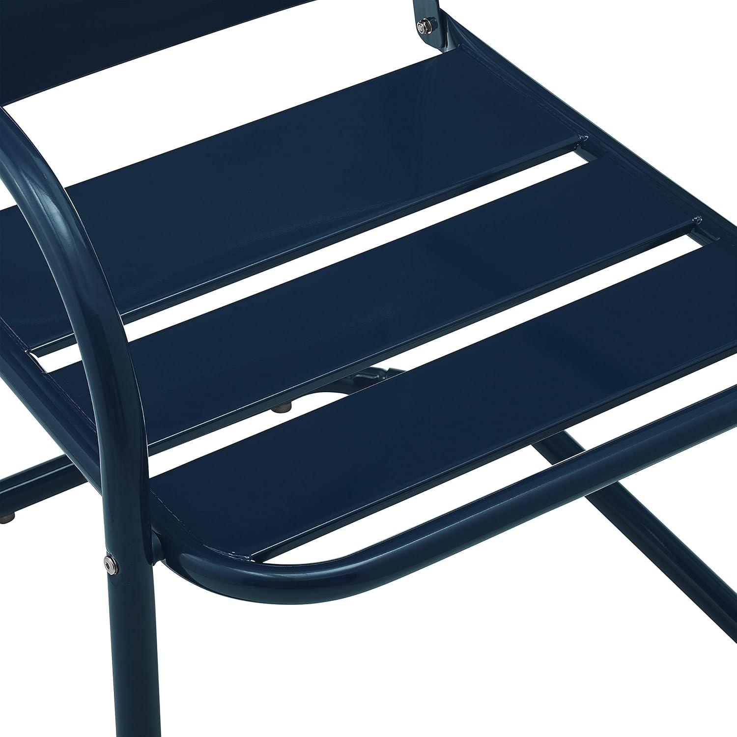 Brighton 2pc Metal Chair Set - Navy - Crosley