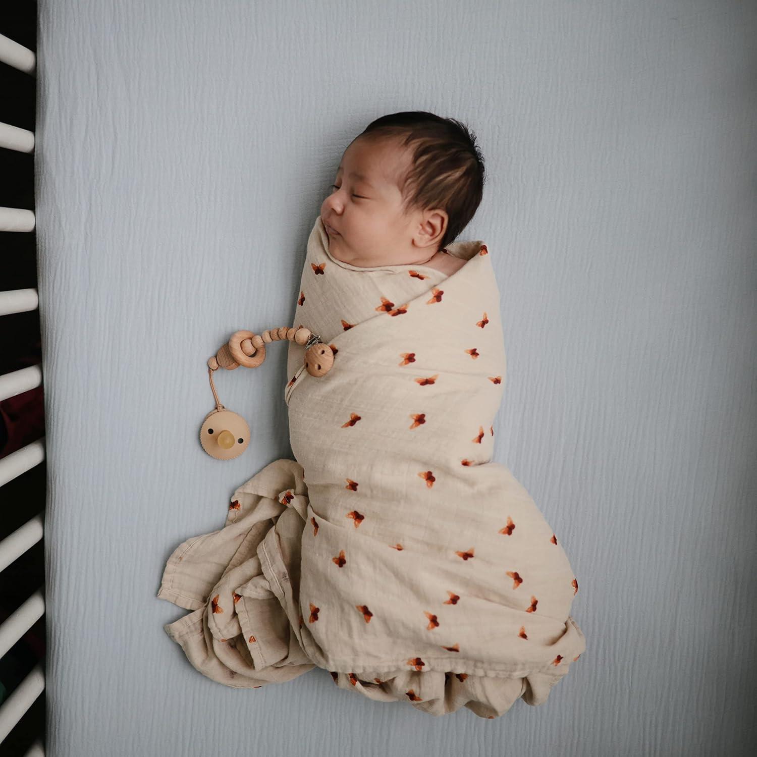 Mushie Organic Cotton Muslin Swaddle Blanket