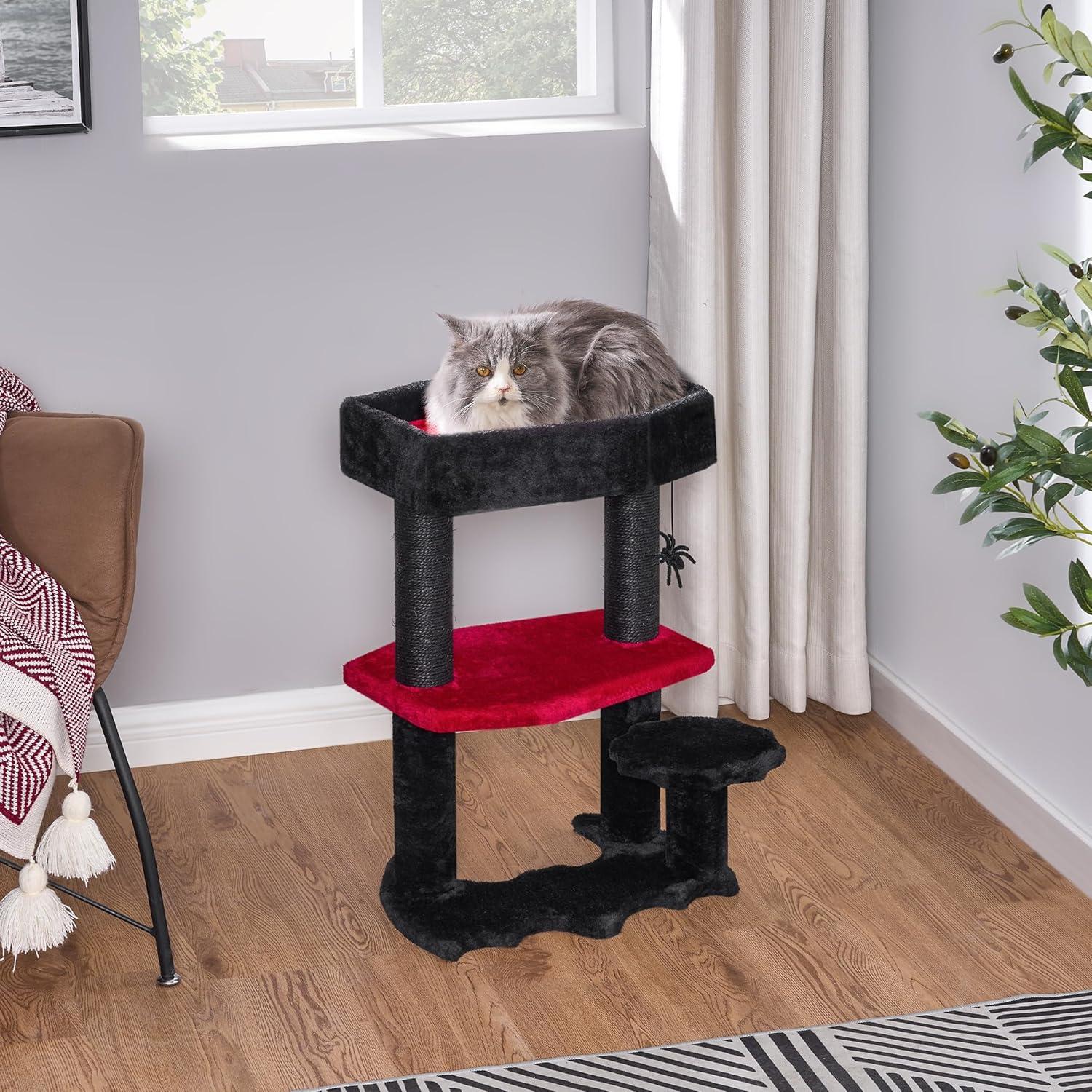Tucker Murphy Pet™ Evannah Gothic Cat Tree for Hallowen, Cat Tower with Coffin Bed