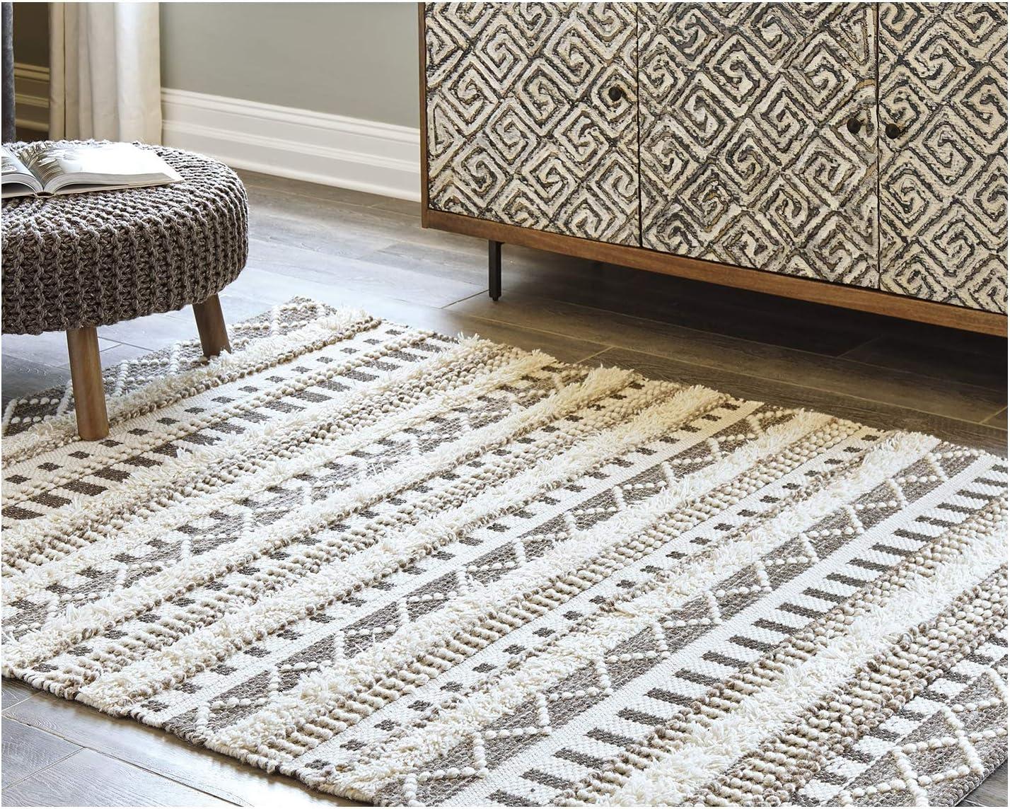 Signature Design by Ashley Contemporary Karalee 5' x 7' Rug  Ivory/Brown