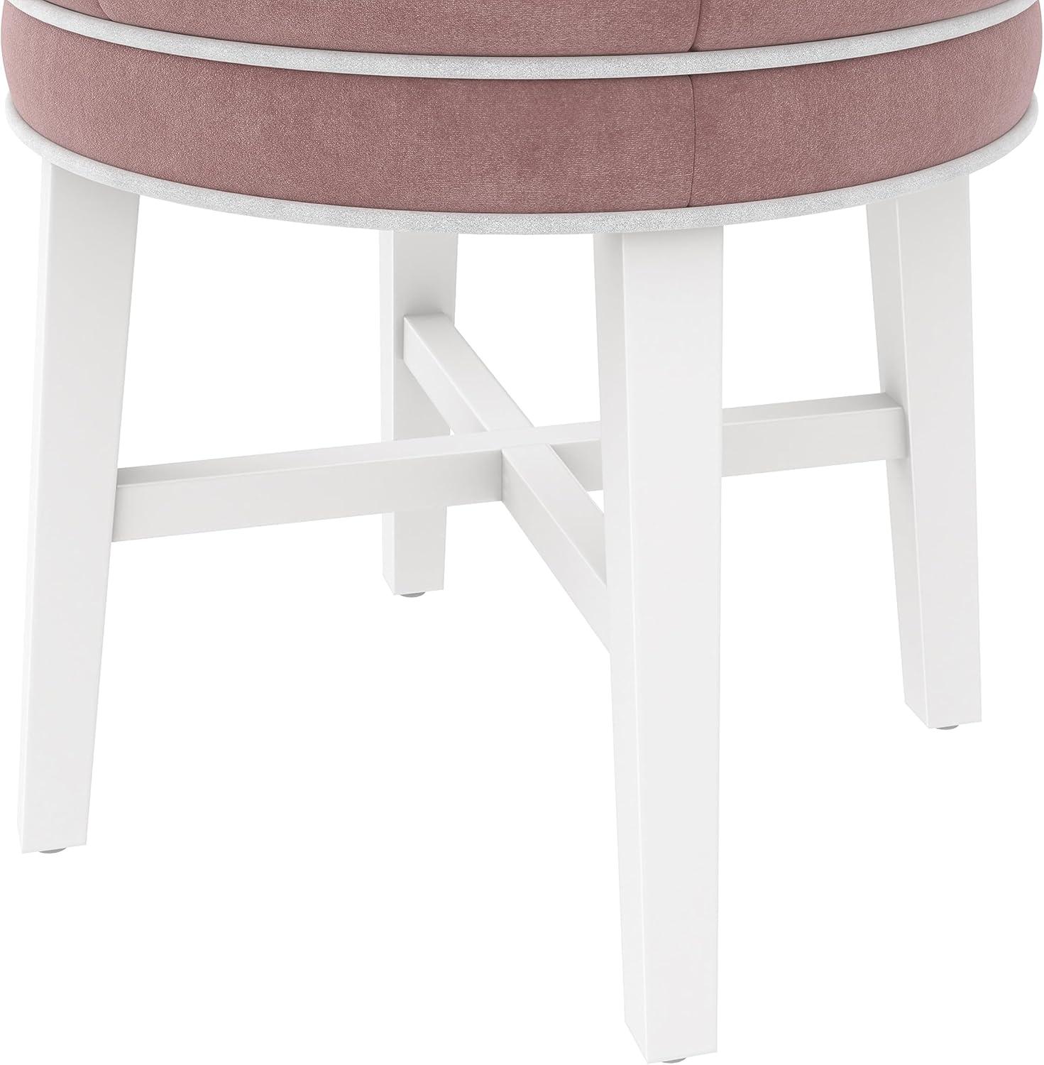 18" Sophia Tufted Backless Wood Vanity Stool Spa Blue - Hillsdale Furniture