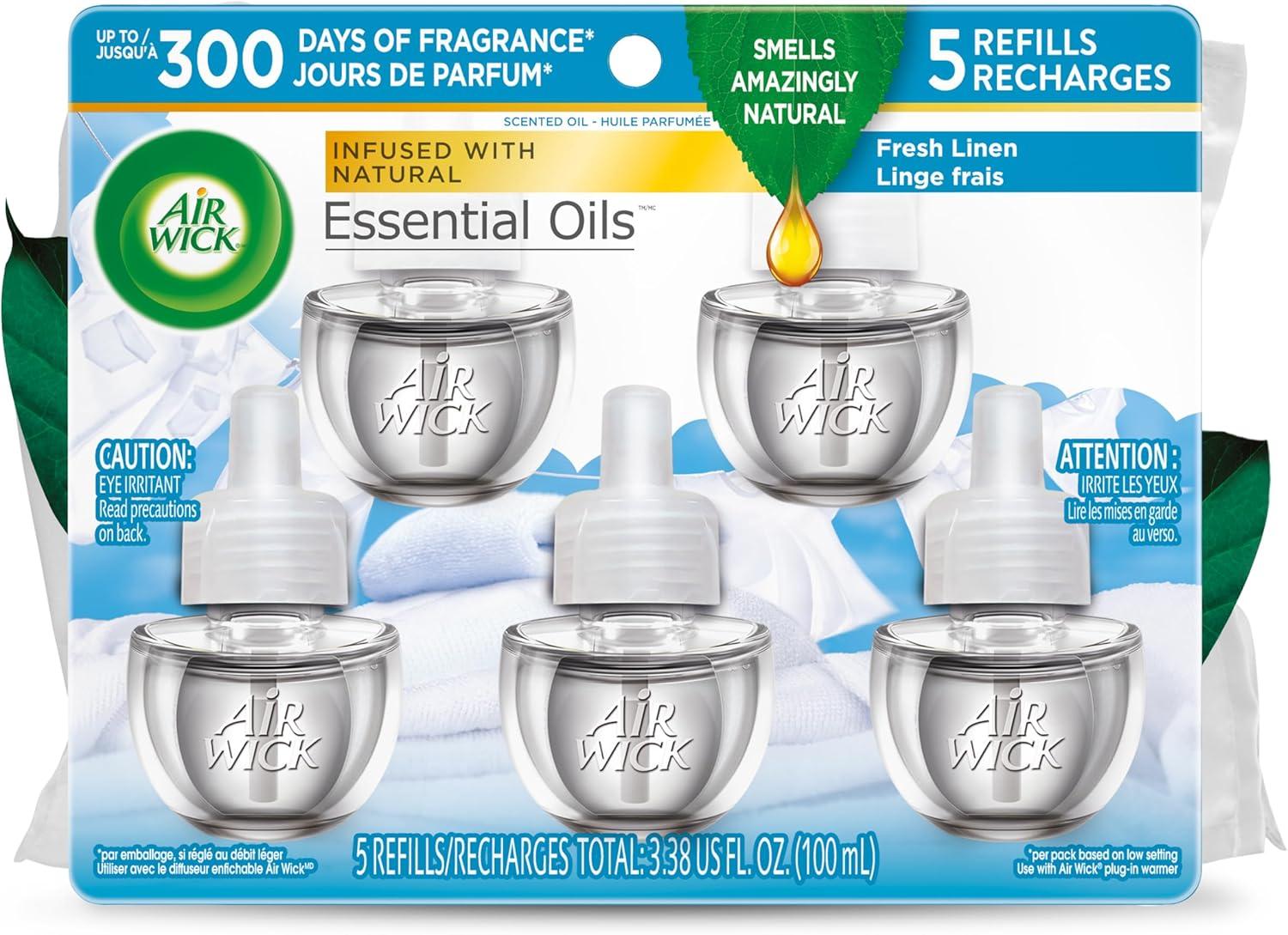 Air Wick Scented Oil Refills - Fresh Linen - 3.35 fl oz/5pk