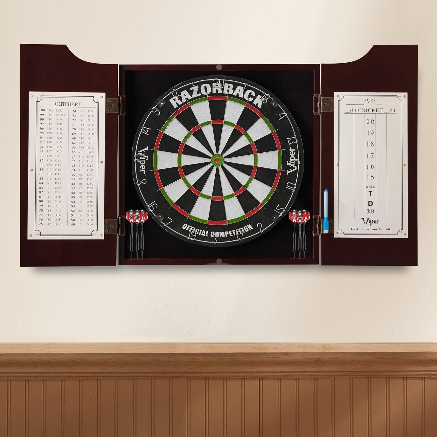 Hudson Bristle Dartboard and Cabinet Set with Darts