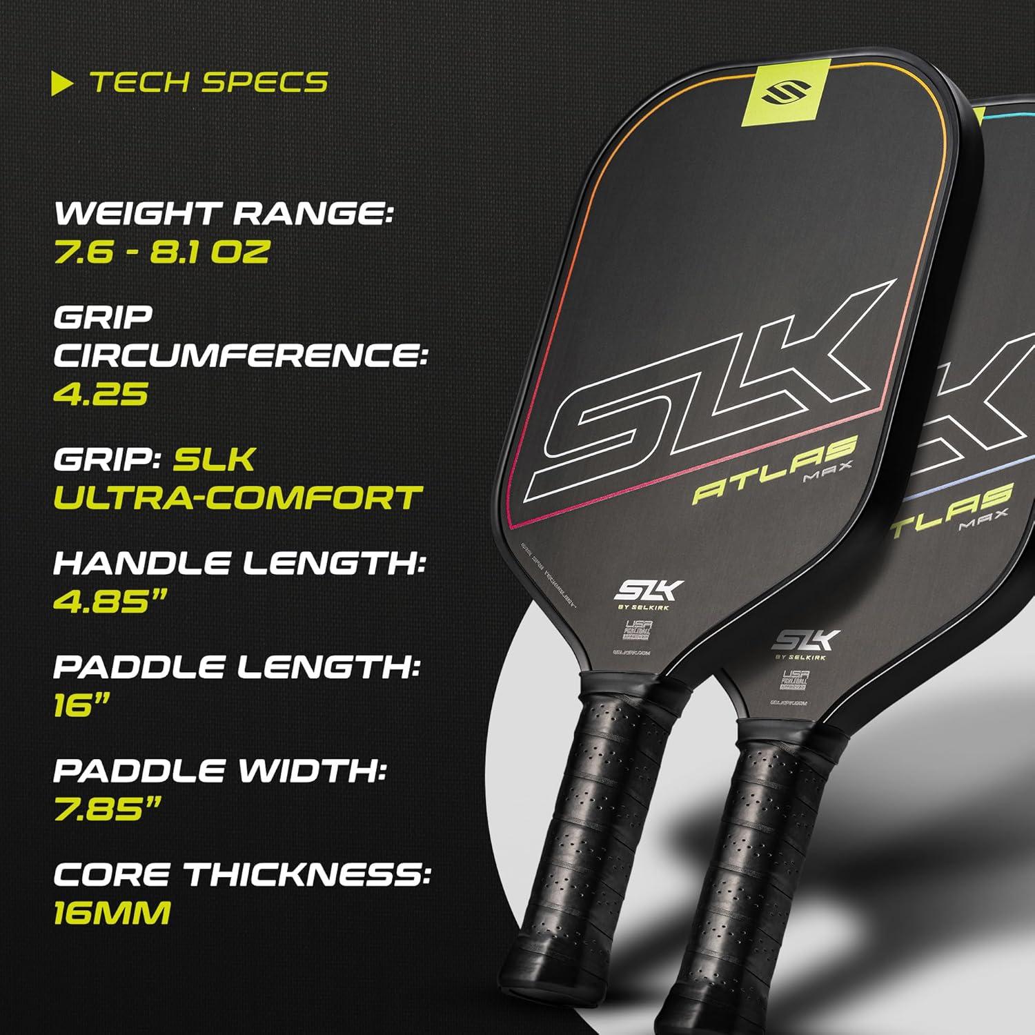 Selkirk Sport Atlas Max Pickleball Paddle - Raw Carbon Bundle