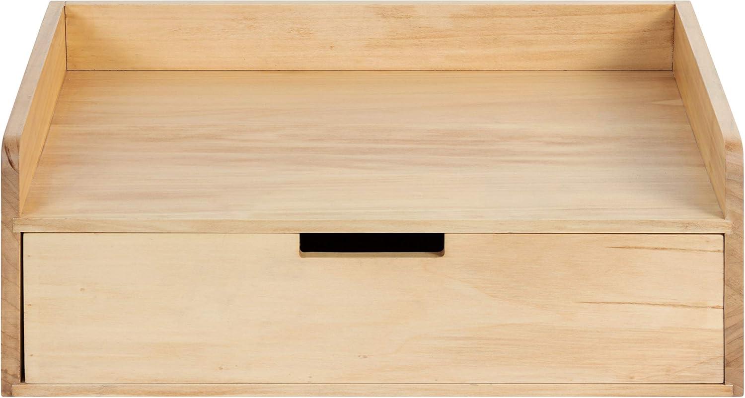 Kate and Laurel Kitt Modern Floating Wall Shelf, 18 x 6.5 x 12, Natural, Wood Shelf For Storage and Display